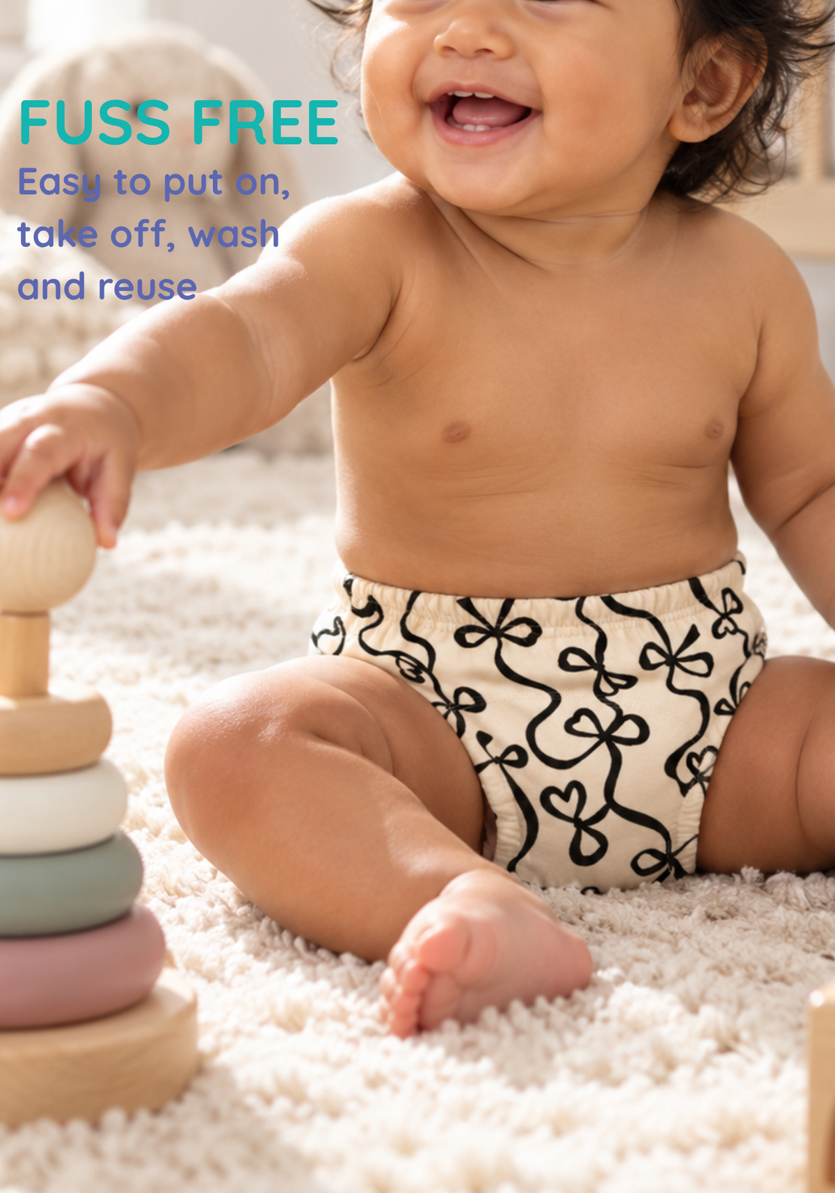 PRETTY BOW 3PK POTTY TRAINING PANTY