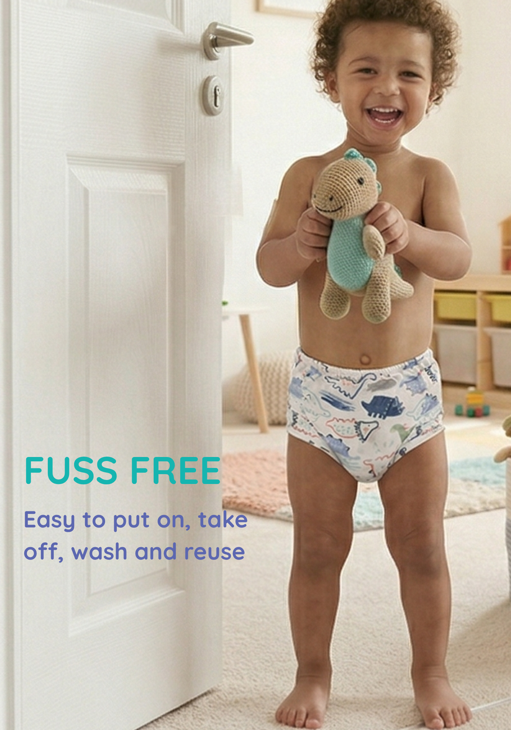 BOYS DINO POTTY TRAINING SHORT