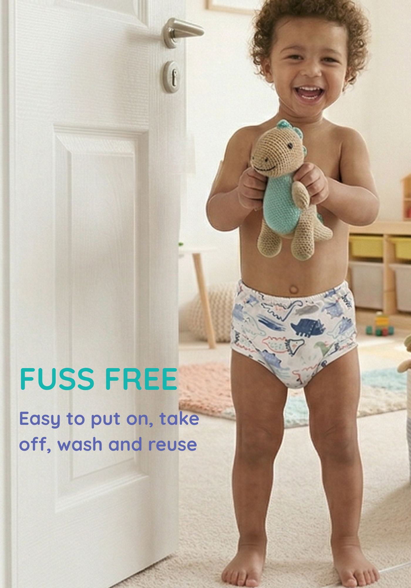 BOYS DINO POTTY TRAINING SHORT