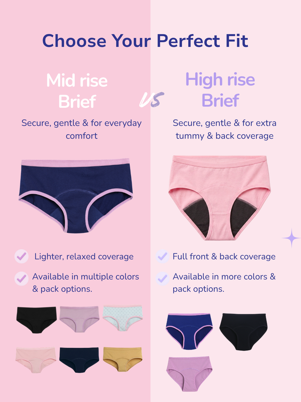 PINK GIRLS HIGH-RISE LEAK PROOF