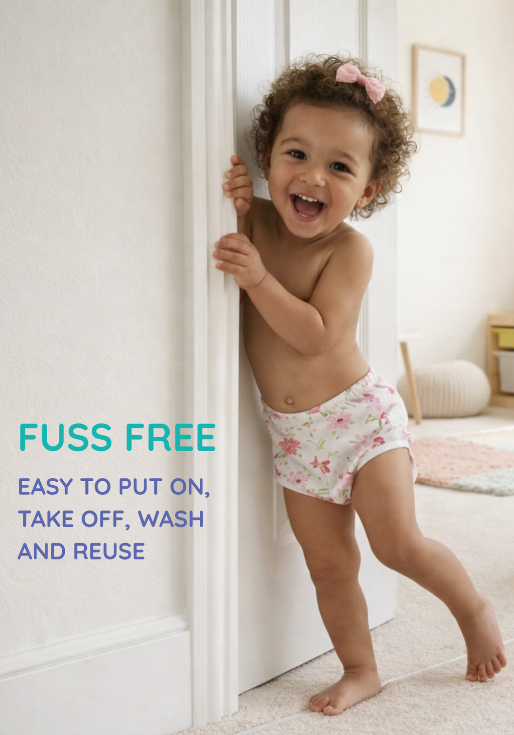 GIRLS BLOOMING POTTY TRAINING SHORT