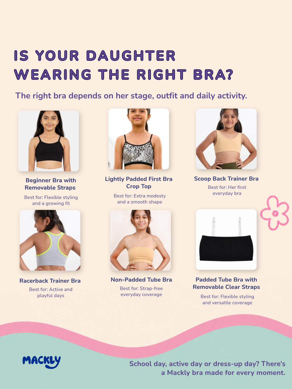 2 PACK BEGINNER BRA WITH REMOVABLE STRAP