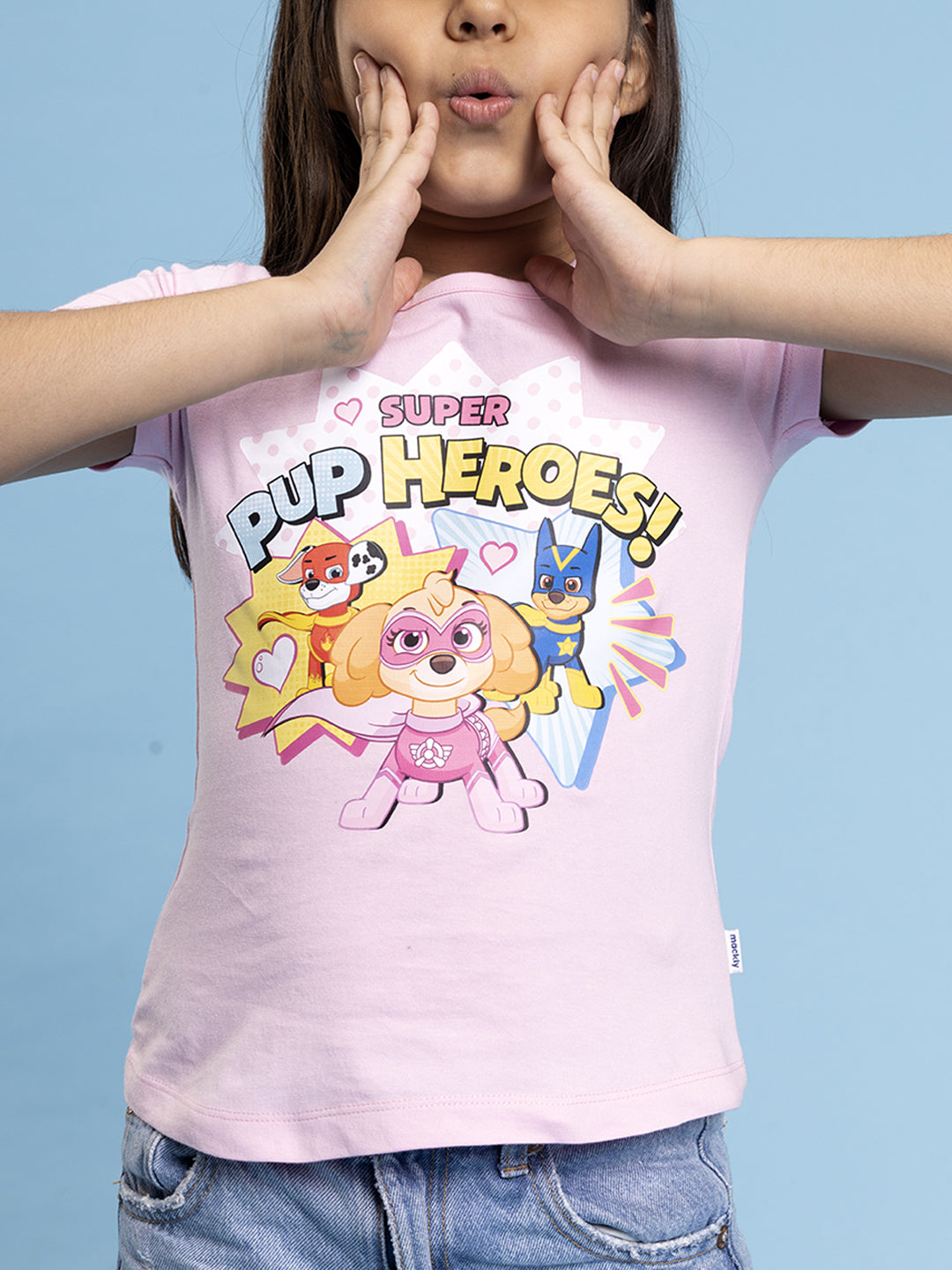 SUPER PUPS PAW PATROL PINK T-SHIRT
