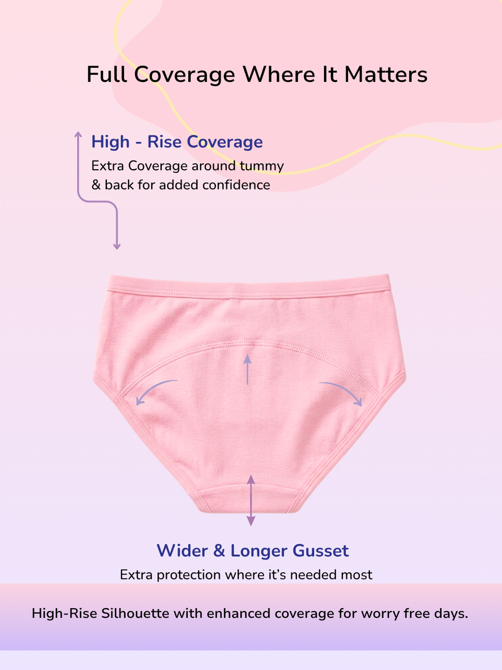 PINK GIRLS HIGH-RISE LEAK PROOF
