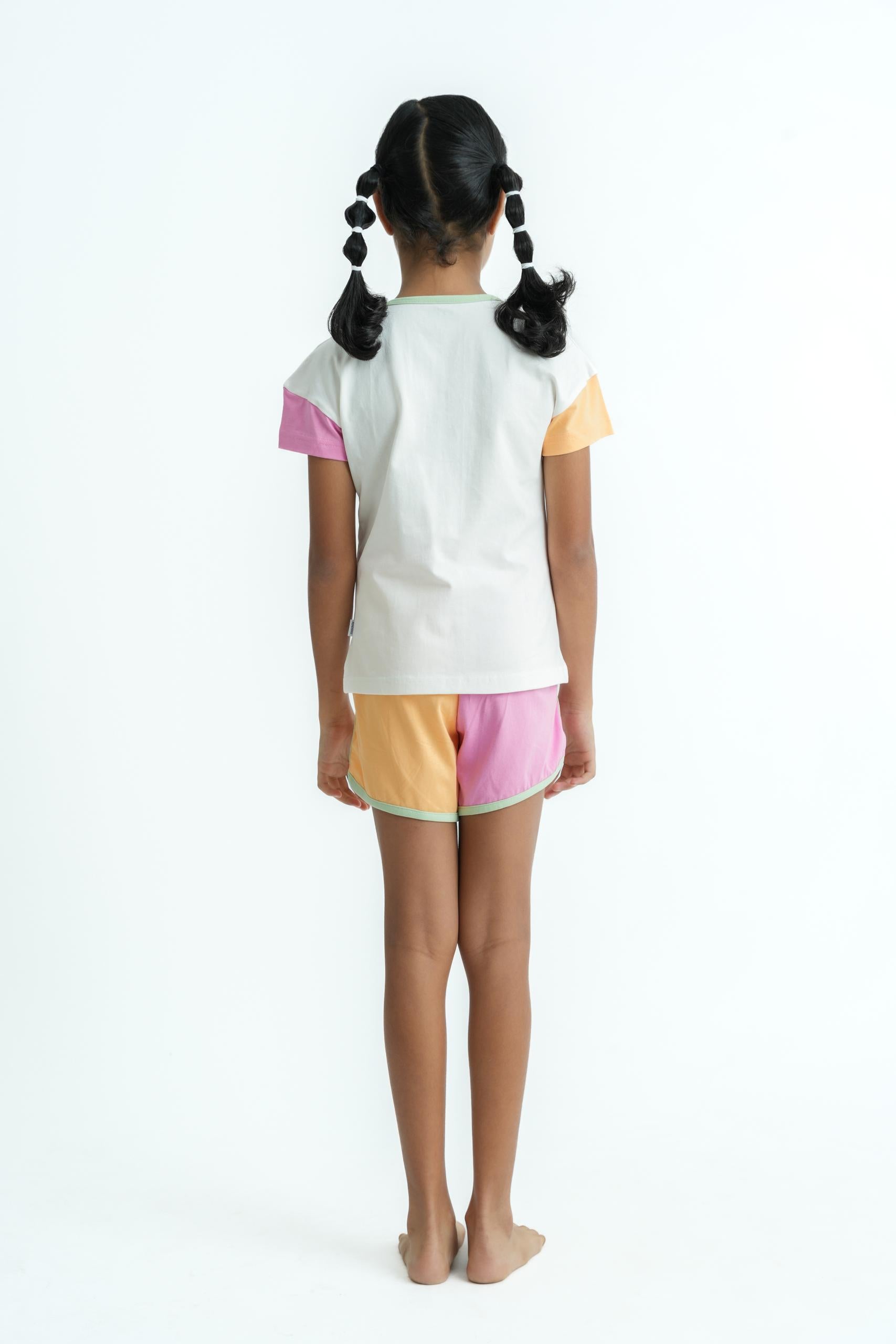 Goal Getter PJ Set - Lycra Jersey Top & Color Block Shorts with Embroidery (2)
