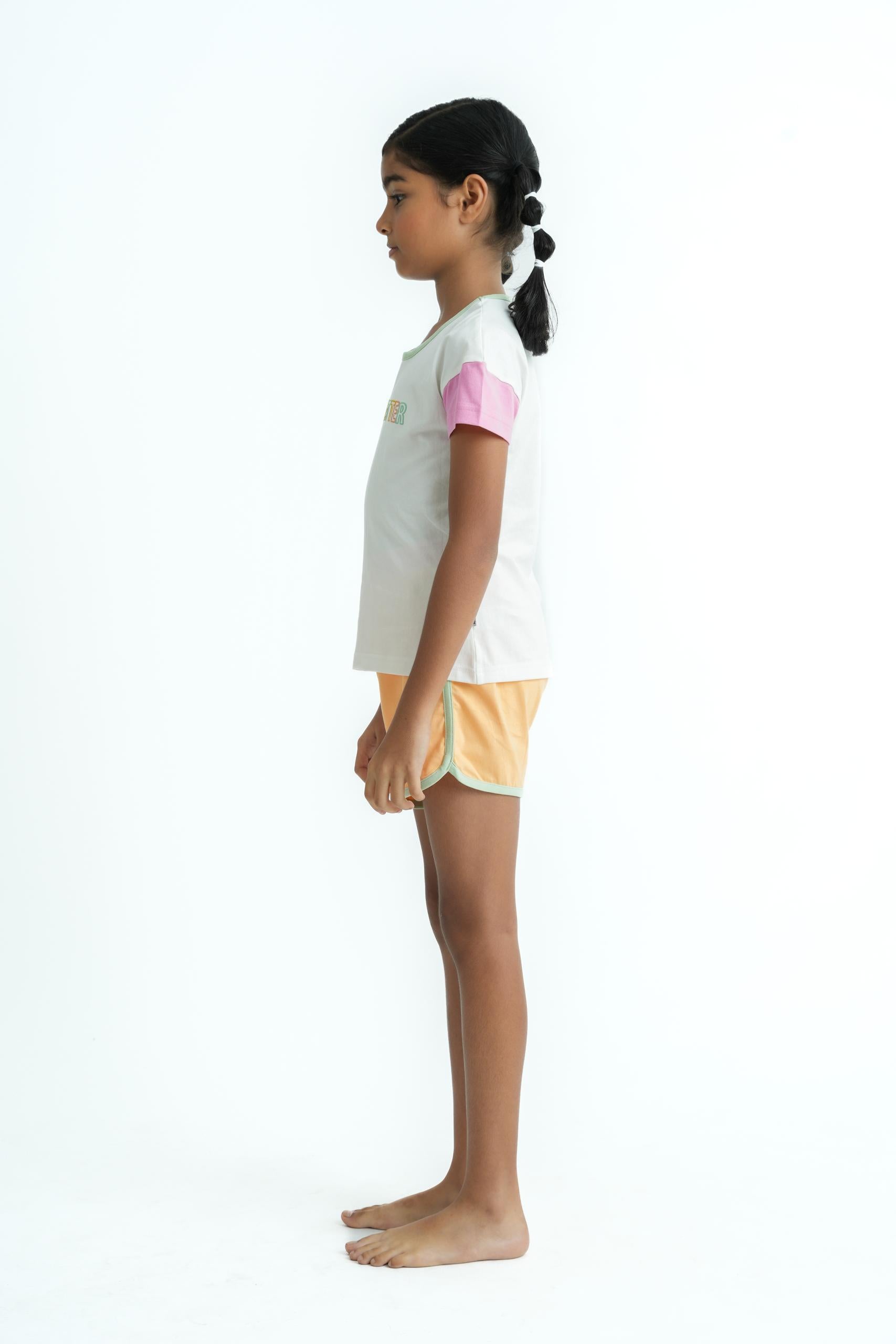 Goal Getter PJ Set - Lycra Jersey Top & Color Block Shorts with Embroidery (3)