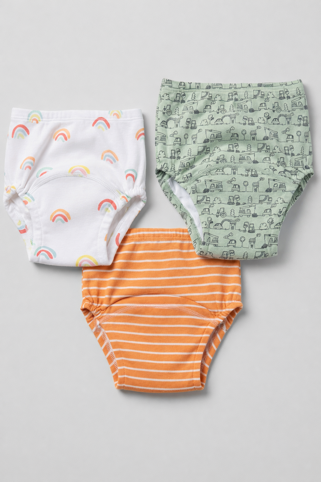 3 PACK RAINBOW UNISEX POTTY TRAINING PANTS