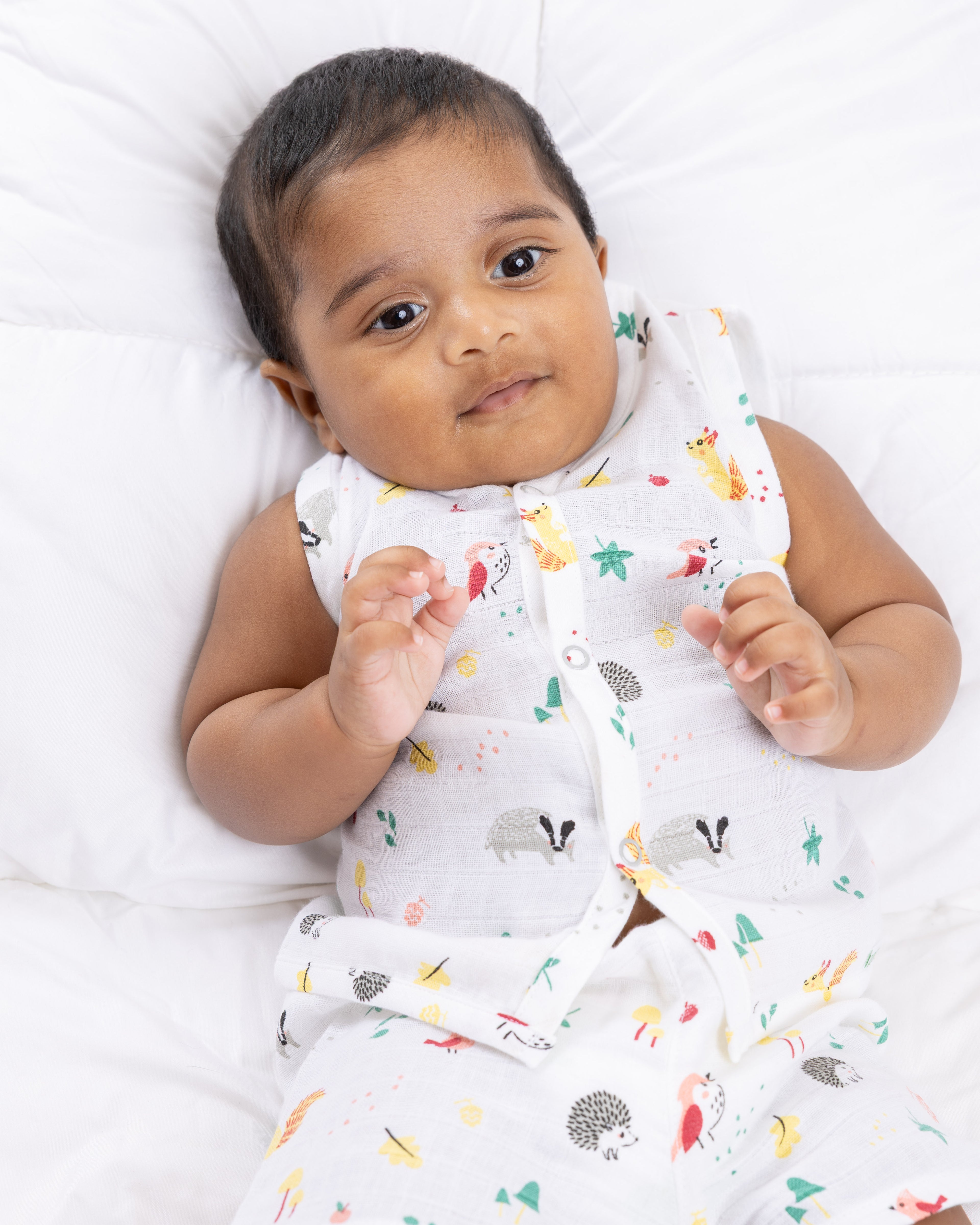 FOREST FRIENDS MUSLIN  SHORT SET