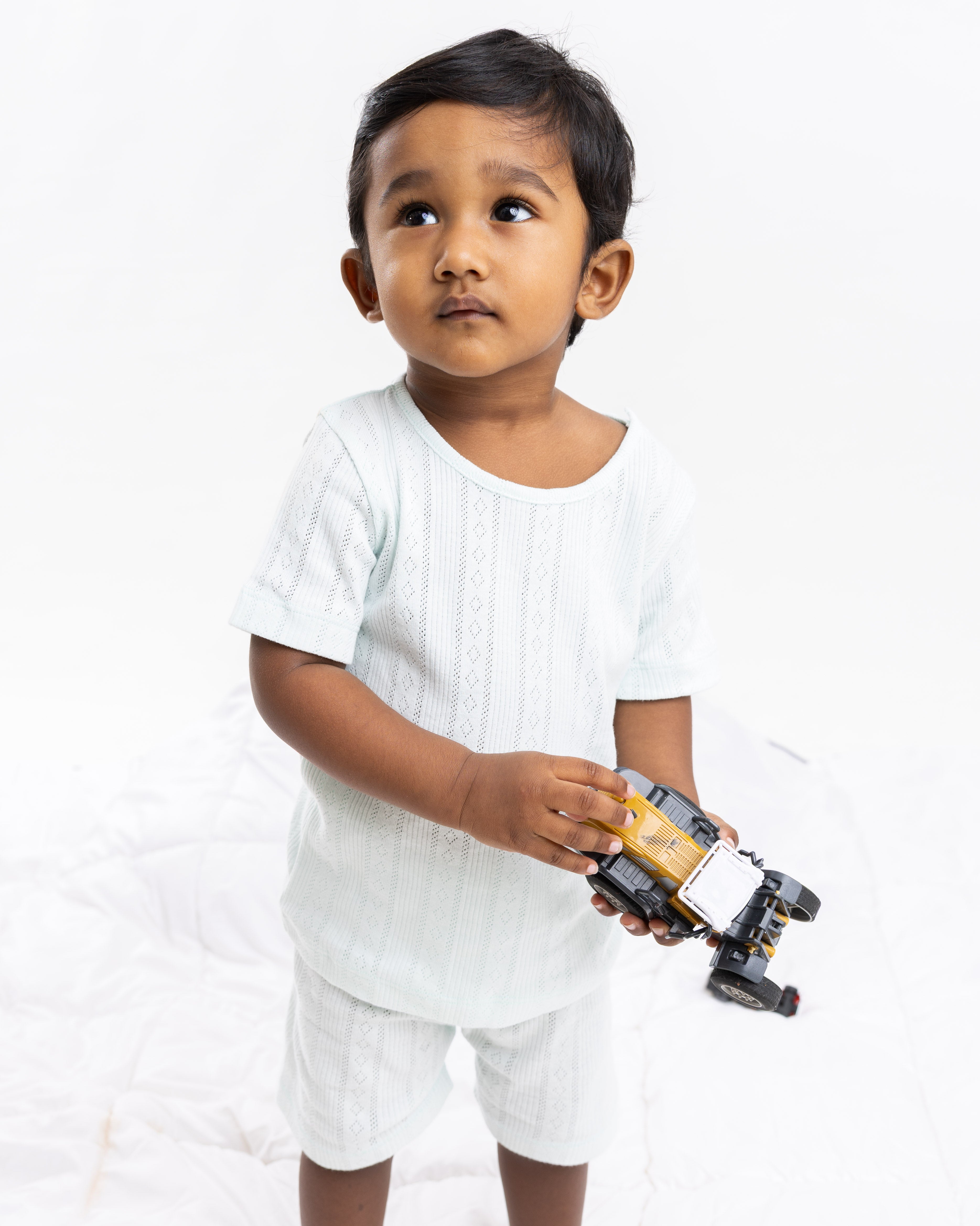 SNOWY POINTELLE SHORT SLEEVE SHORT SET