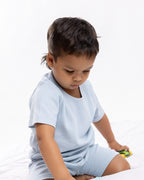 BABY BLUE RIB SHORT SLEEVE SHORT SET