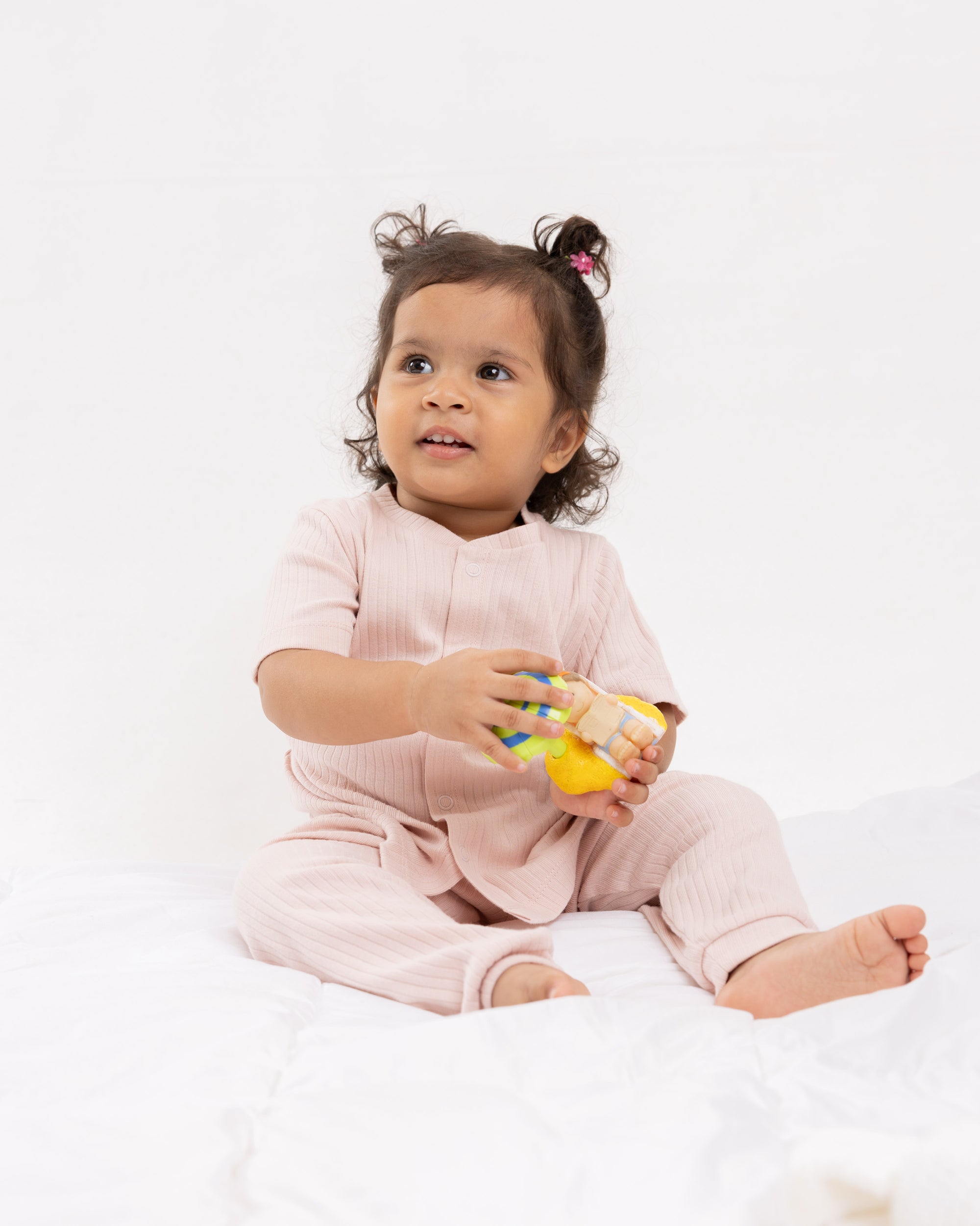 SOFT ORANGE RIB SHORT SLEEVE PANT SET