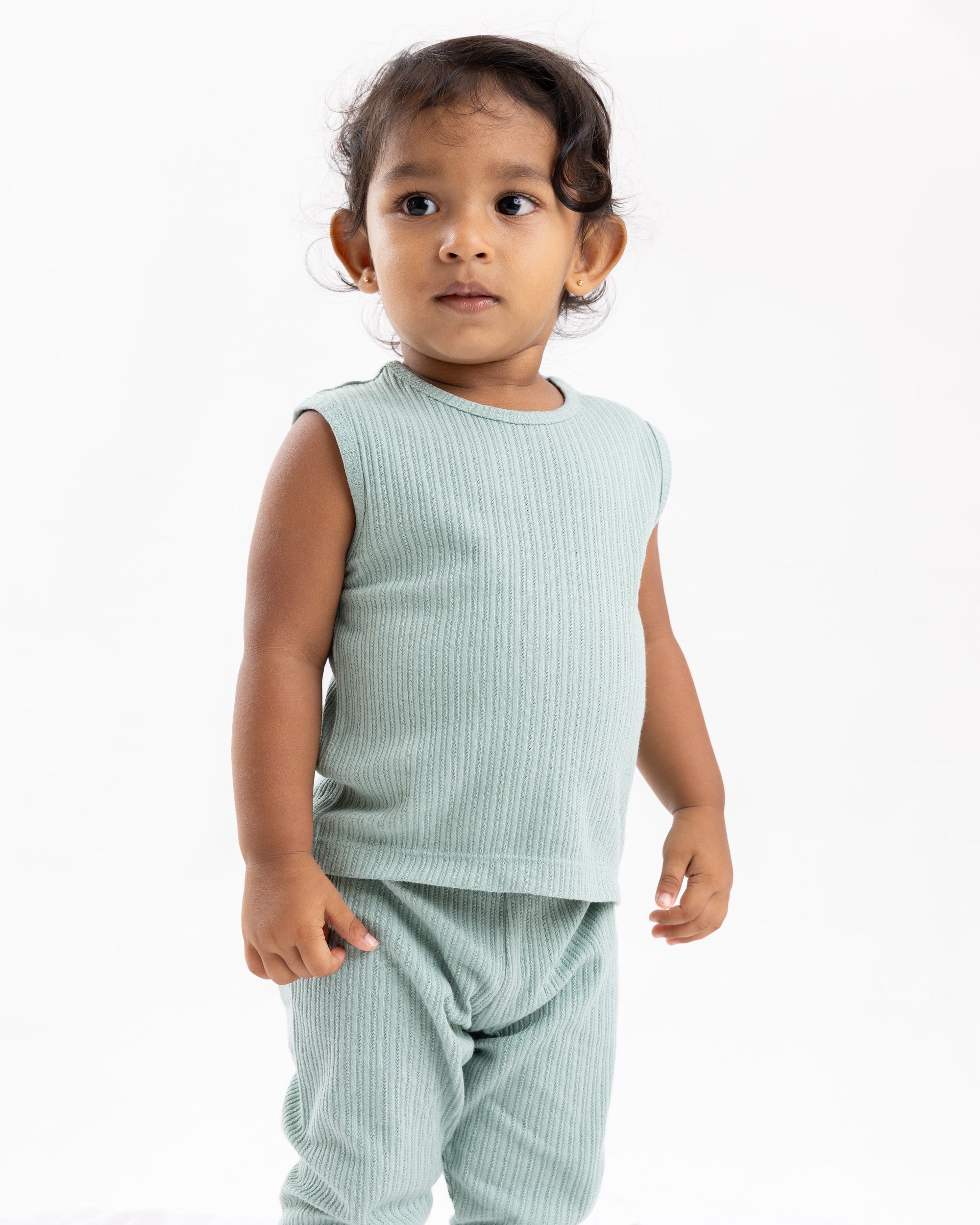 OLIVE VEST AND PANT SET