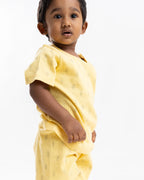 YELLOW SHORT SLEEVE SHORT SET