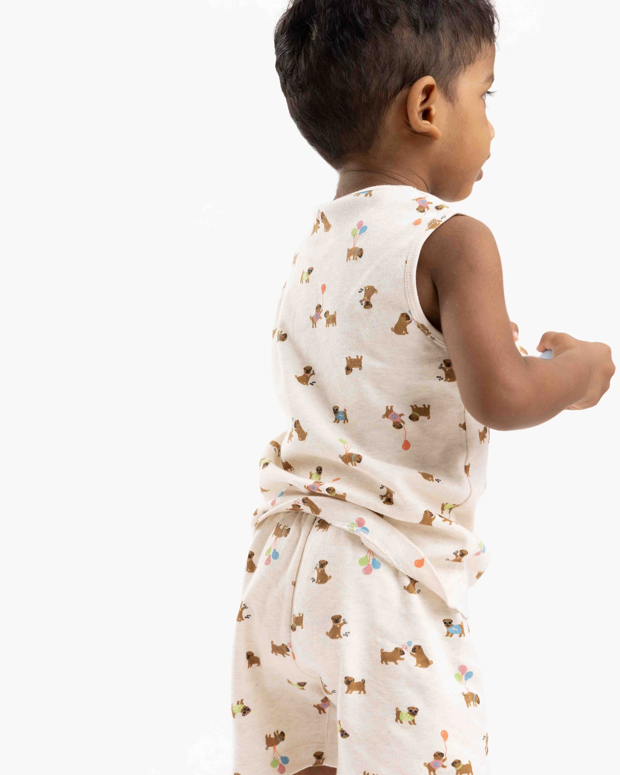 PLAYFUL PAWS AOP VEST & SHORT SET