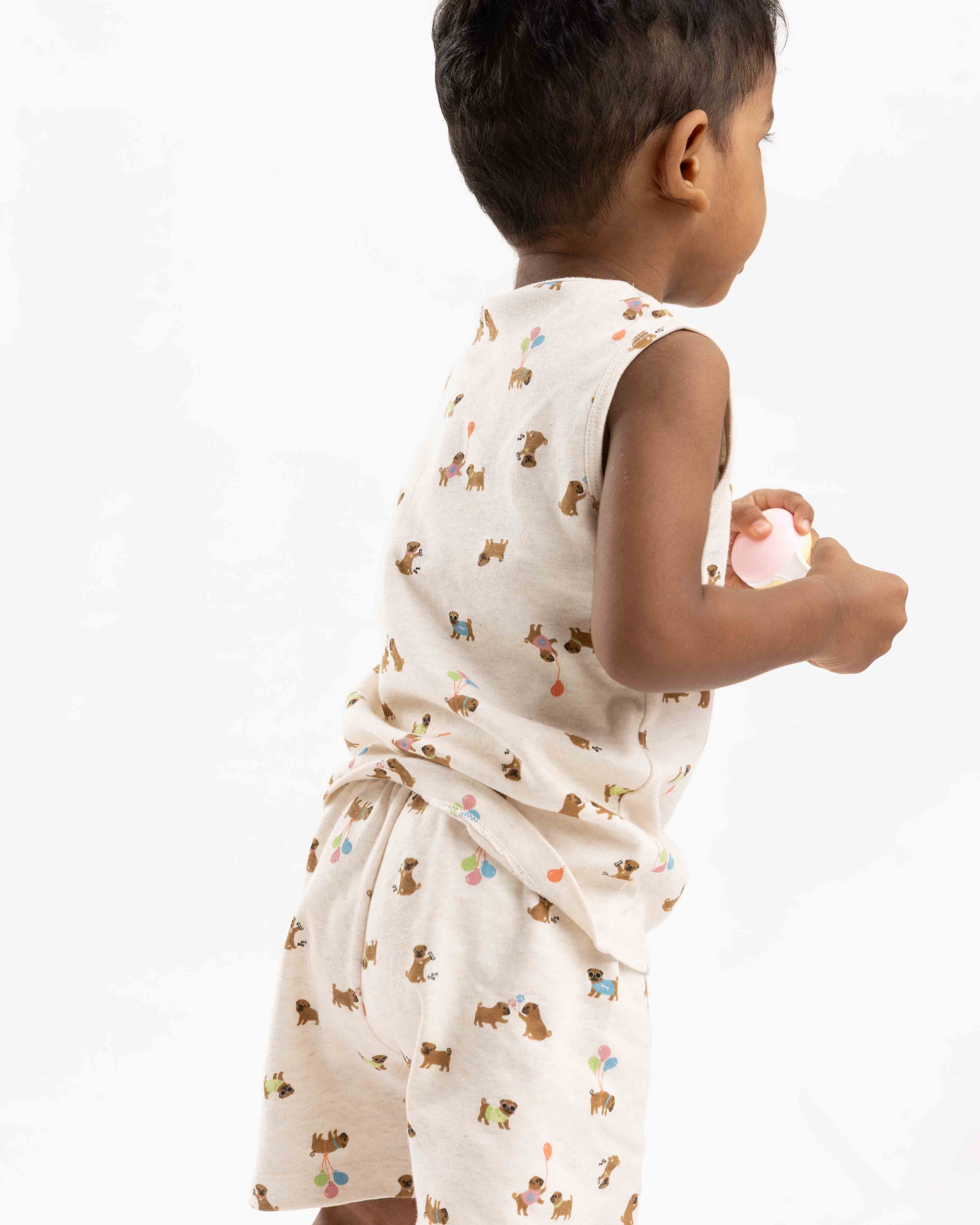 PLAYFUL PAWS AOP VEST & SHORT SET