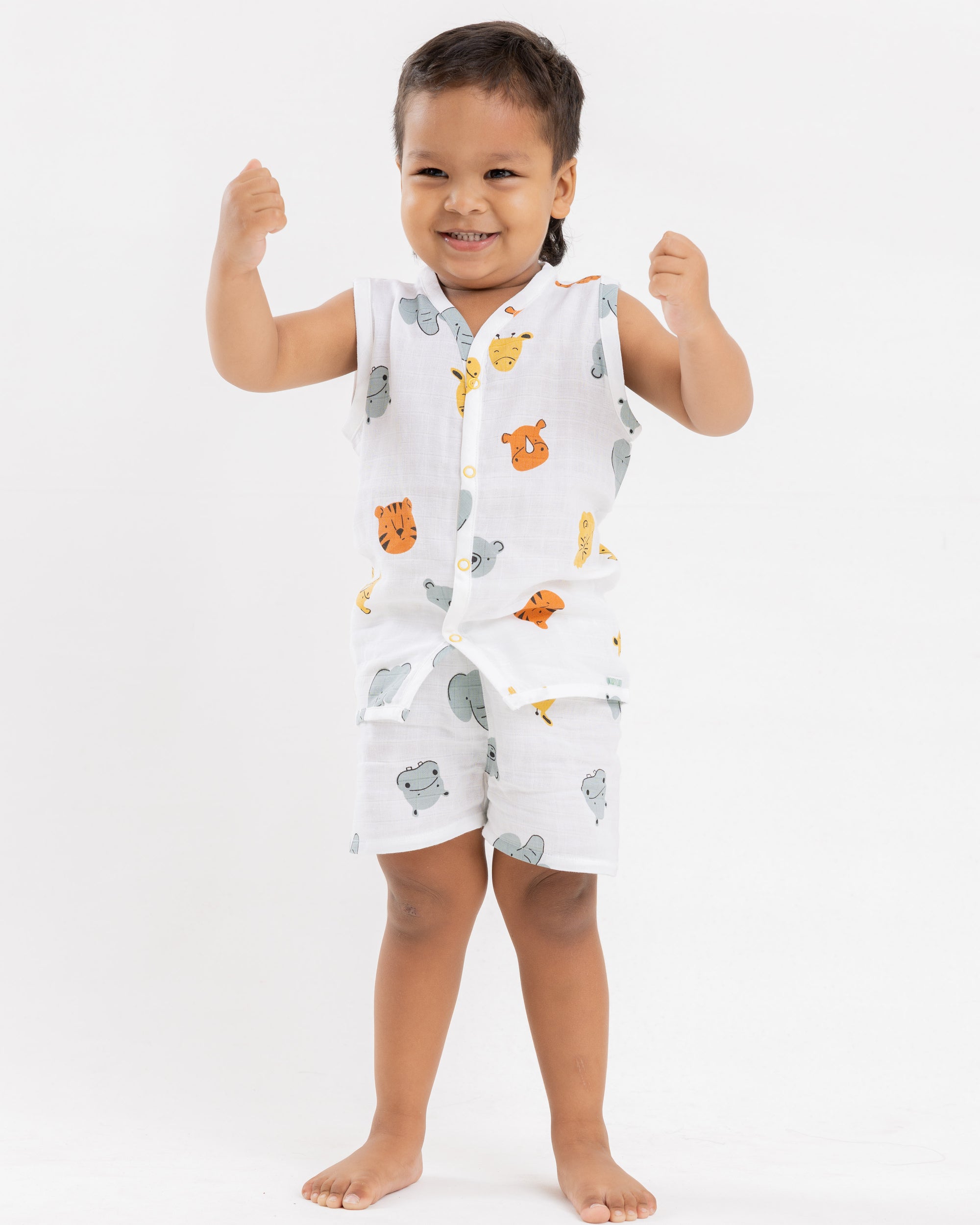 SAFARI FRIENDS MUSLIN SHORT SET