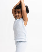 GREEN RIB SLEEVELESS PANT SET