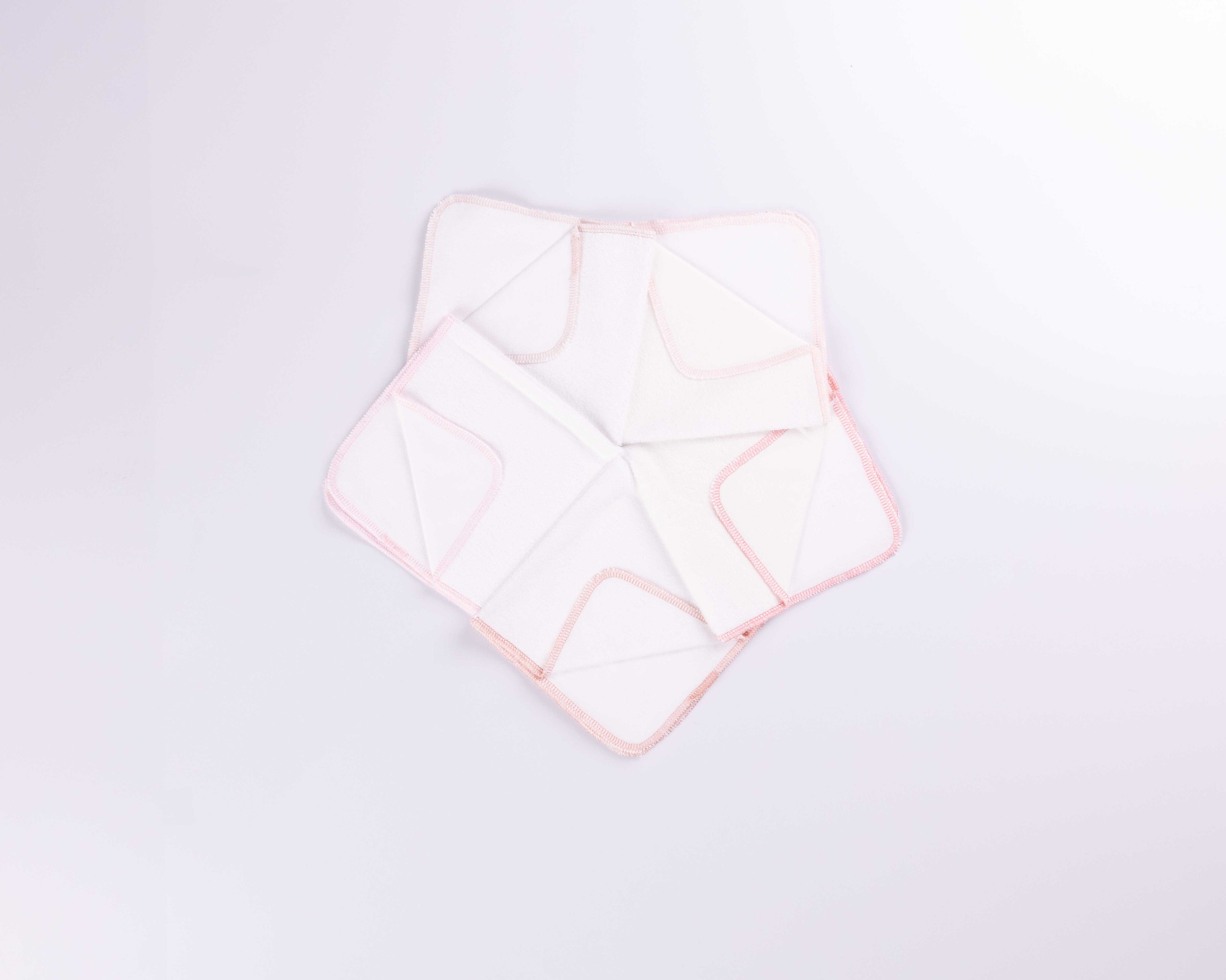 PINK MUSLIN CLOTH WIPE – 5 PCS SET