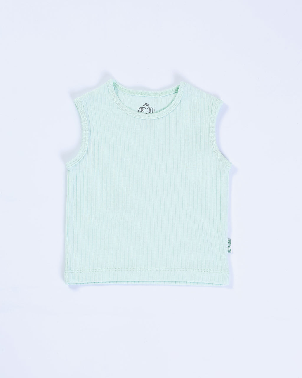 GREEN RIB SLEEVELESS PANT SET