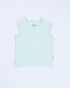 GREEN RIB SLEEVELESS PANT SET