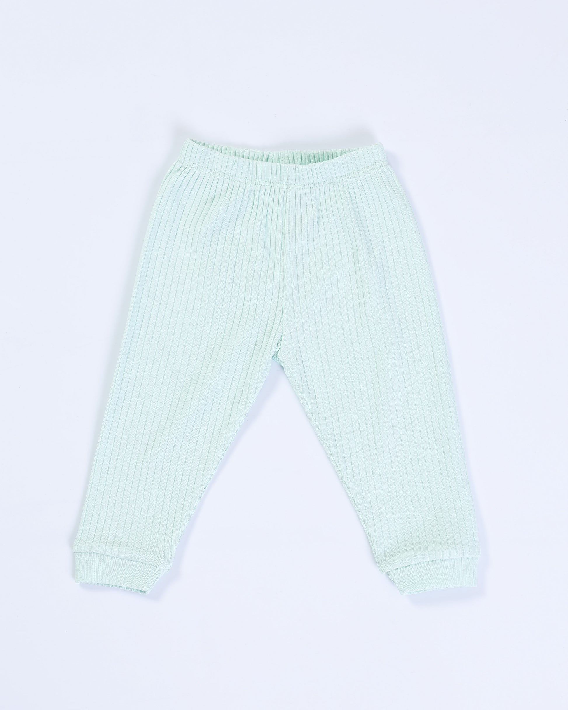 GREEN RIB SLEEVELESS PANT SET