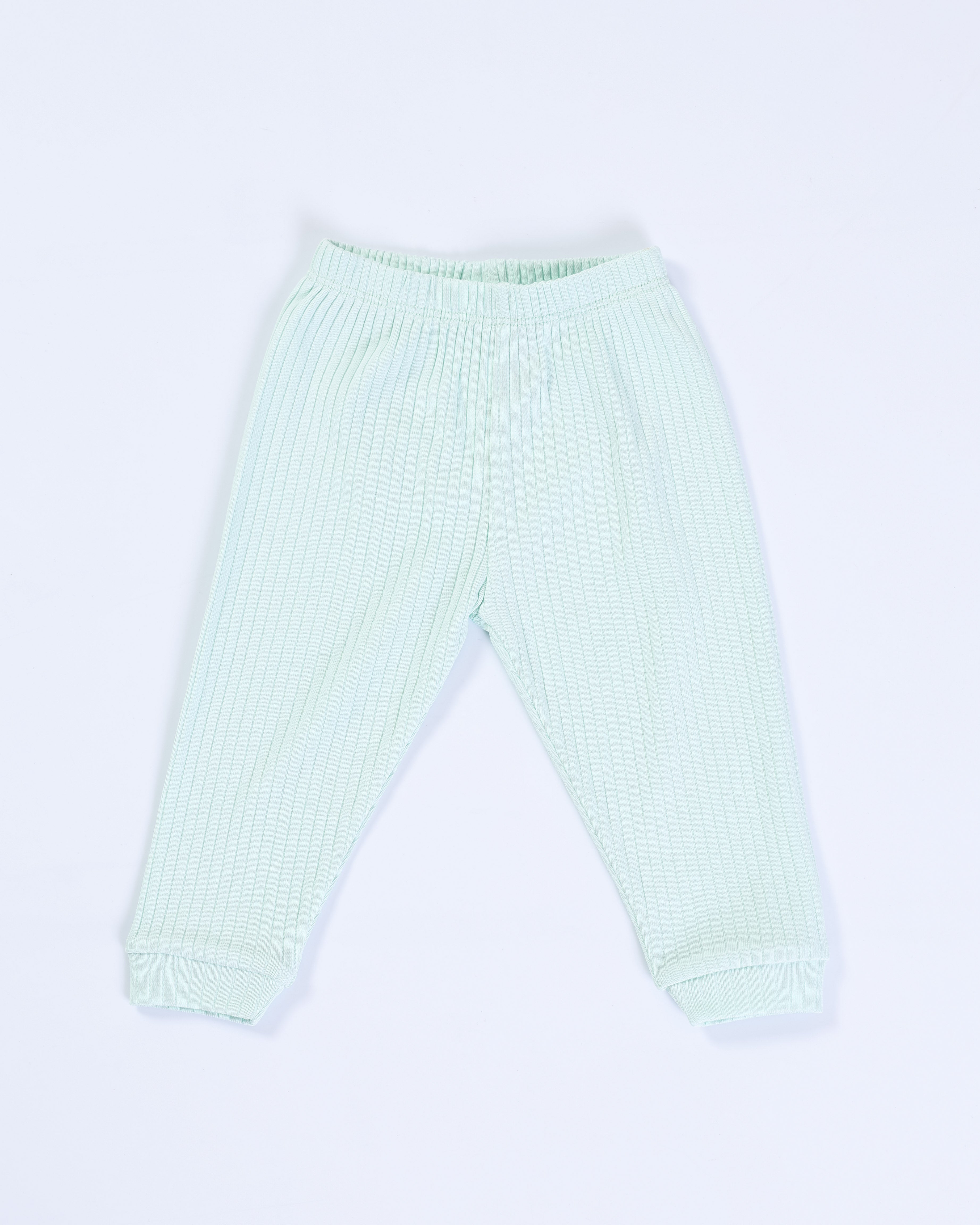 GREEN RIB SLEEVELESS PANT SET