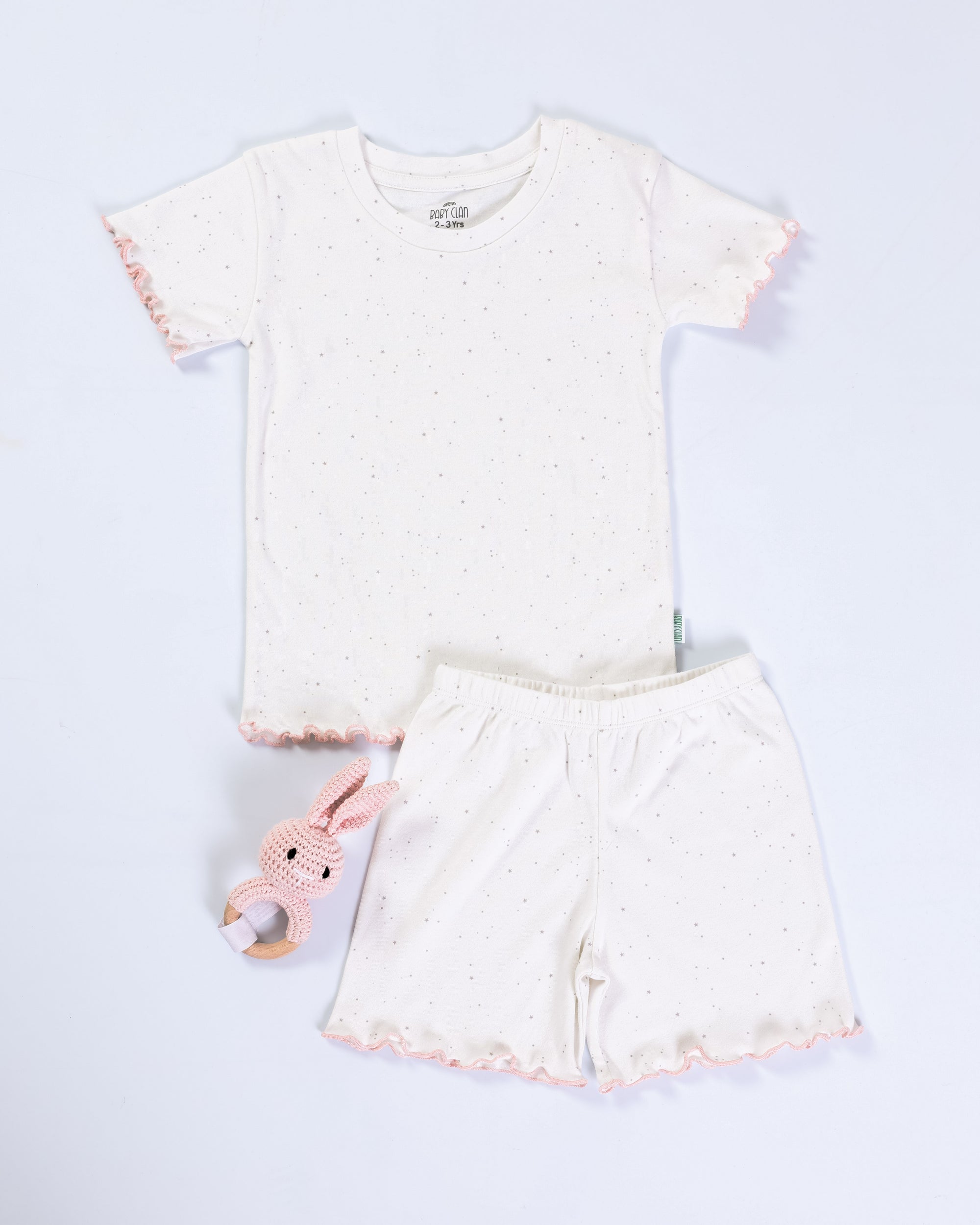 STARRY WHITE SHORT SLEEVE SHORT SET