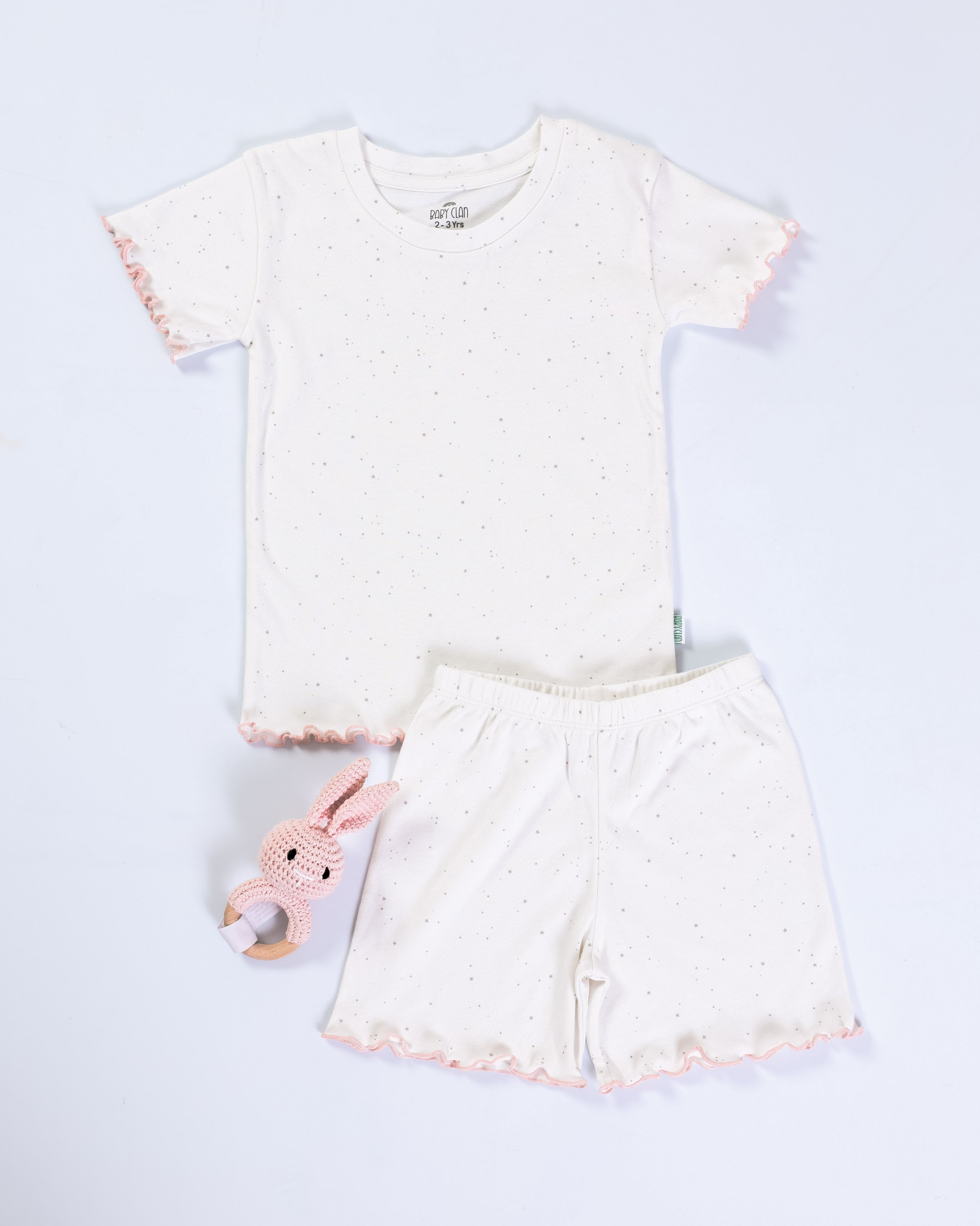STARRY WHITE SHORT SLEEVE SHORT SET