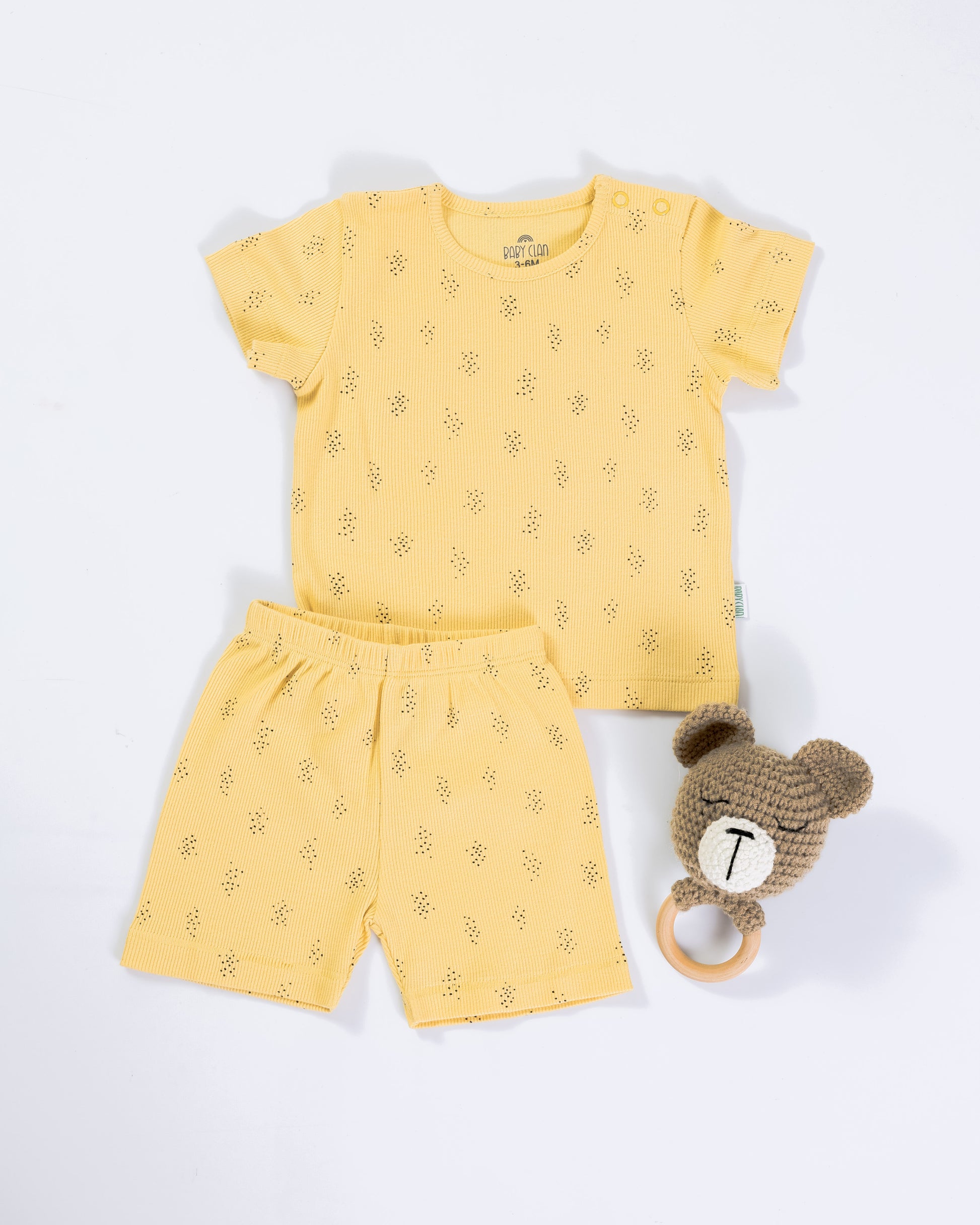 YELLOW SHORT SLEEVE SHORT SET