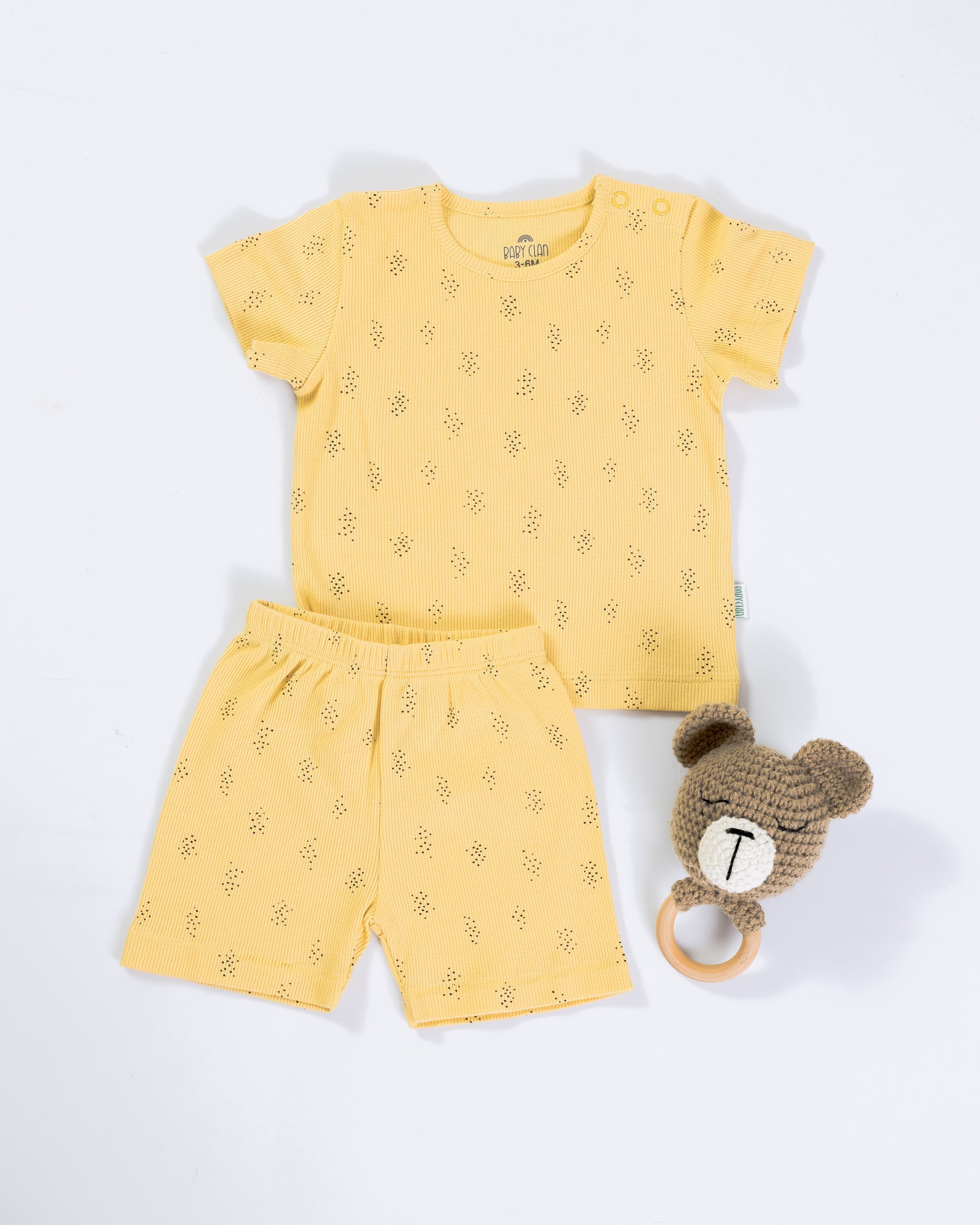 YELLOW SHORT SLEEVE SHORT SET