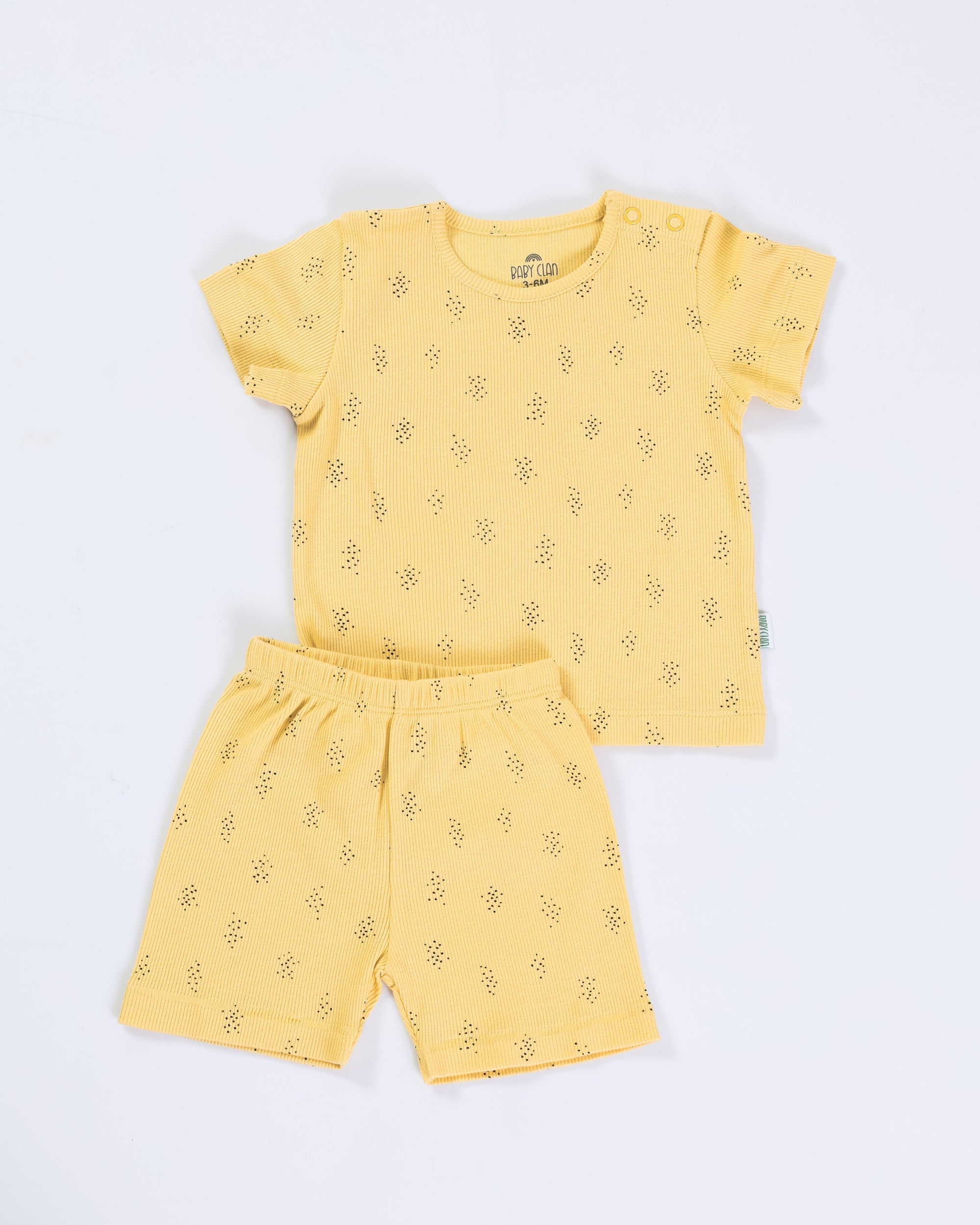 YELLOW SHORT SLEEVE SHORT SET
