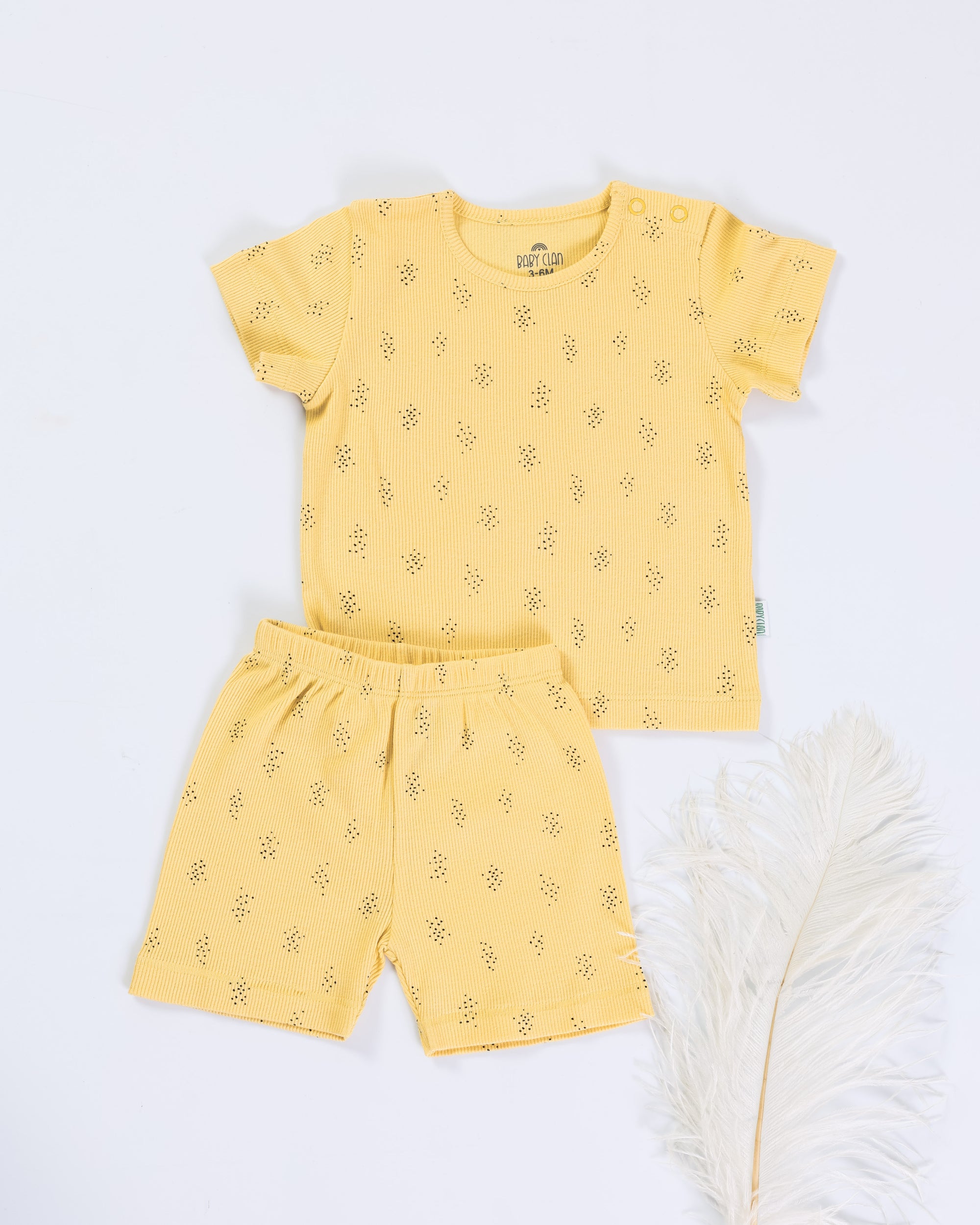 YELLOW SHORT SLEEVE SHORT SET