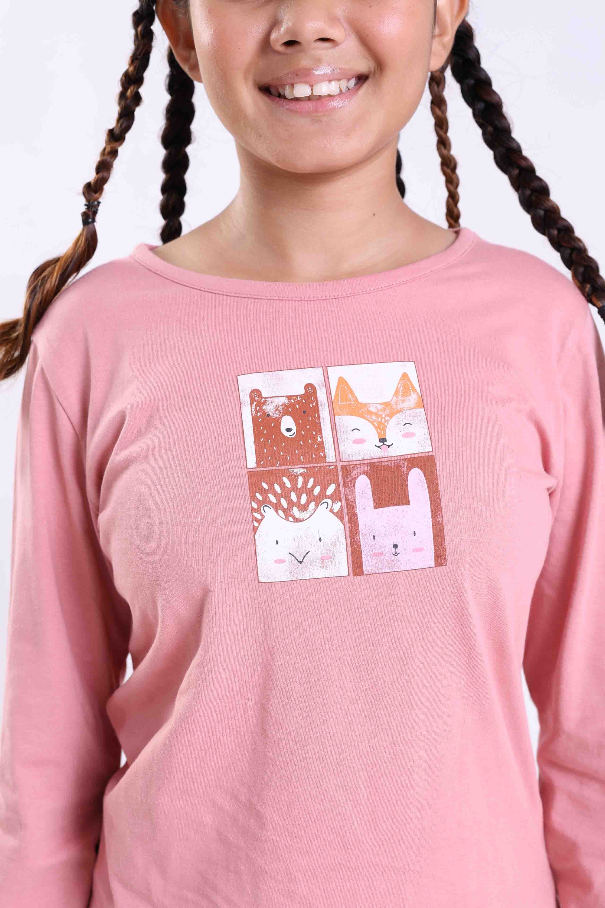 WOODLAND ANIMALS- GIRLS LONG SLEEVE PANT SET