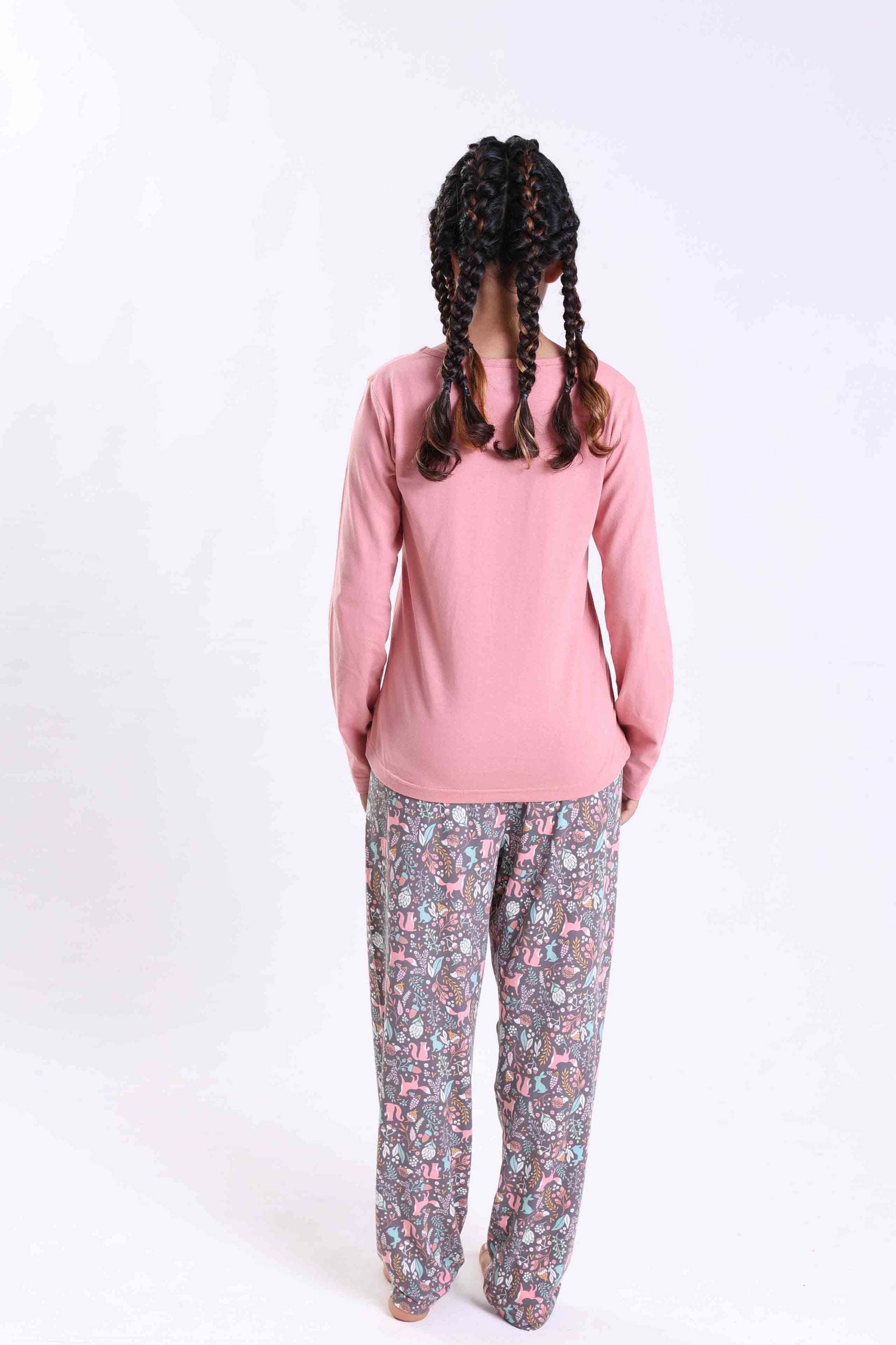 WOODLAND ANIMALS- GIRLS LONG SLEEVE PANT SET