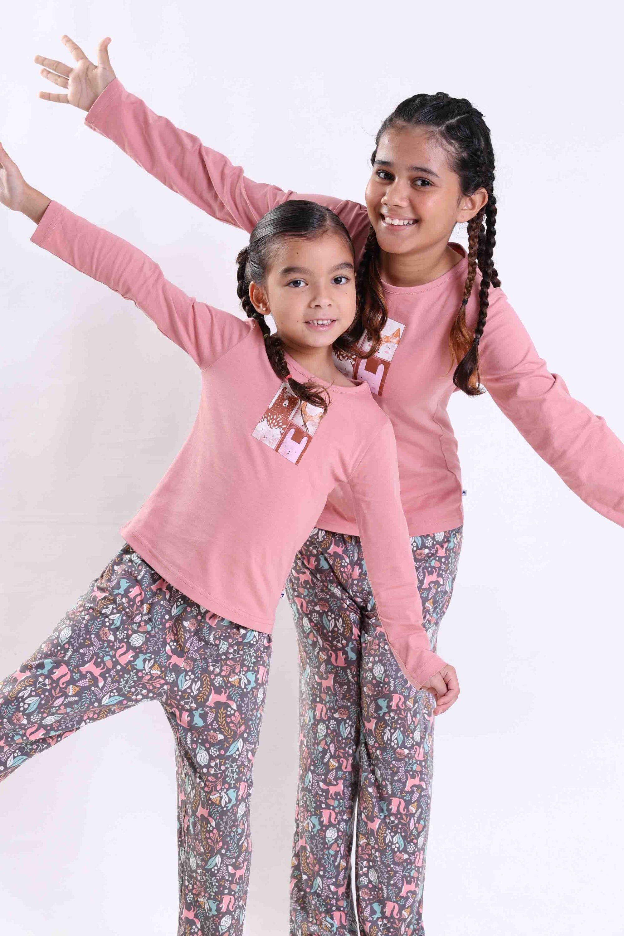 WOODLAND ANIMALS- GIRLS LONG SLEEVE PANT SET