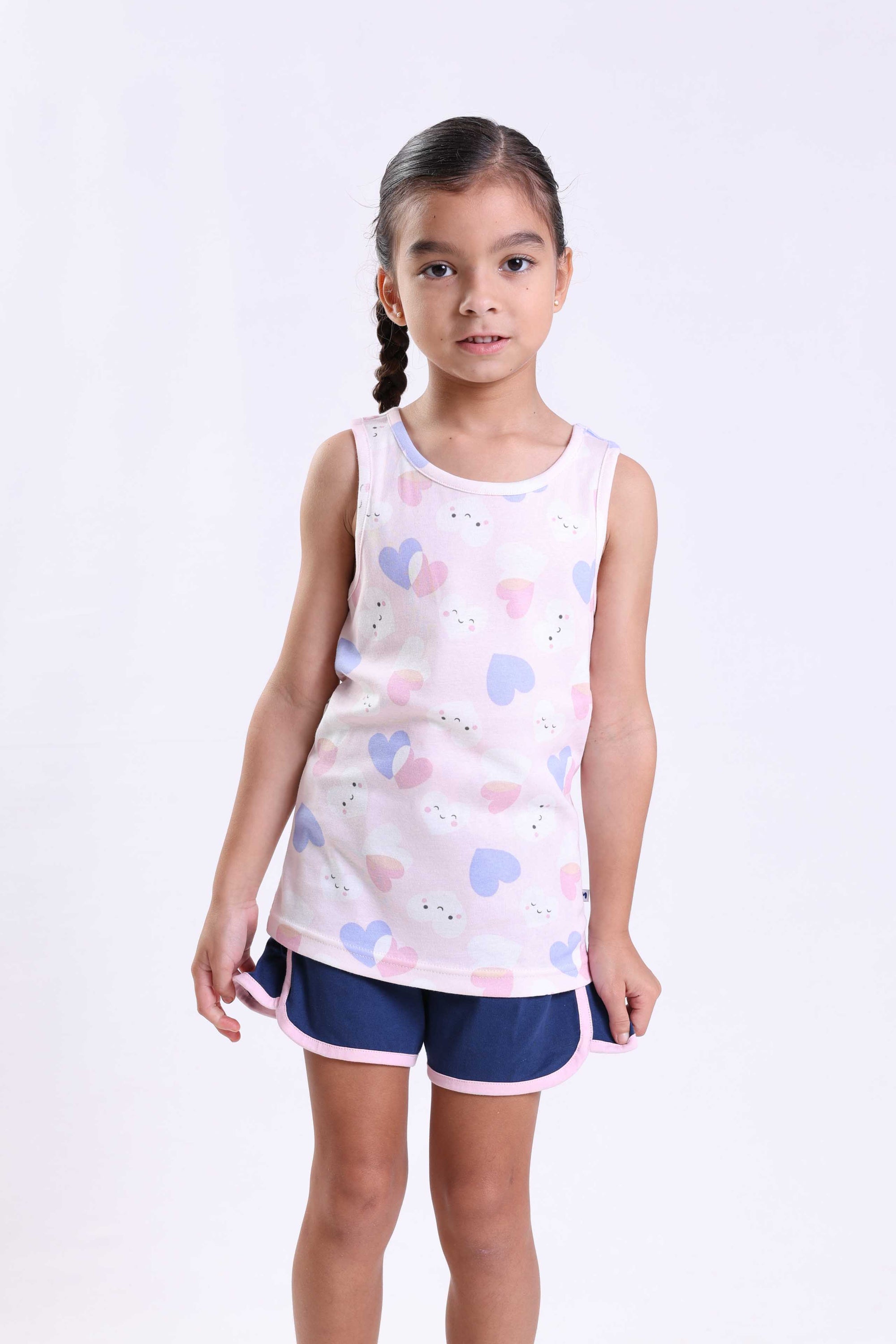 HEARTS - GIRLS SLEEVELESS SHORT SET