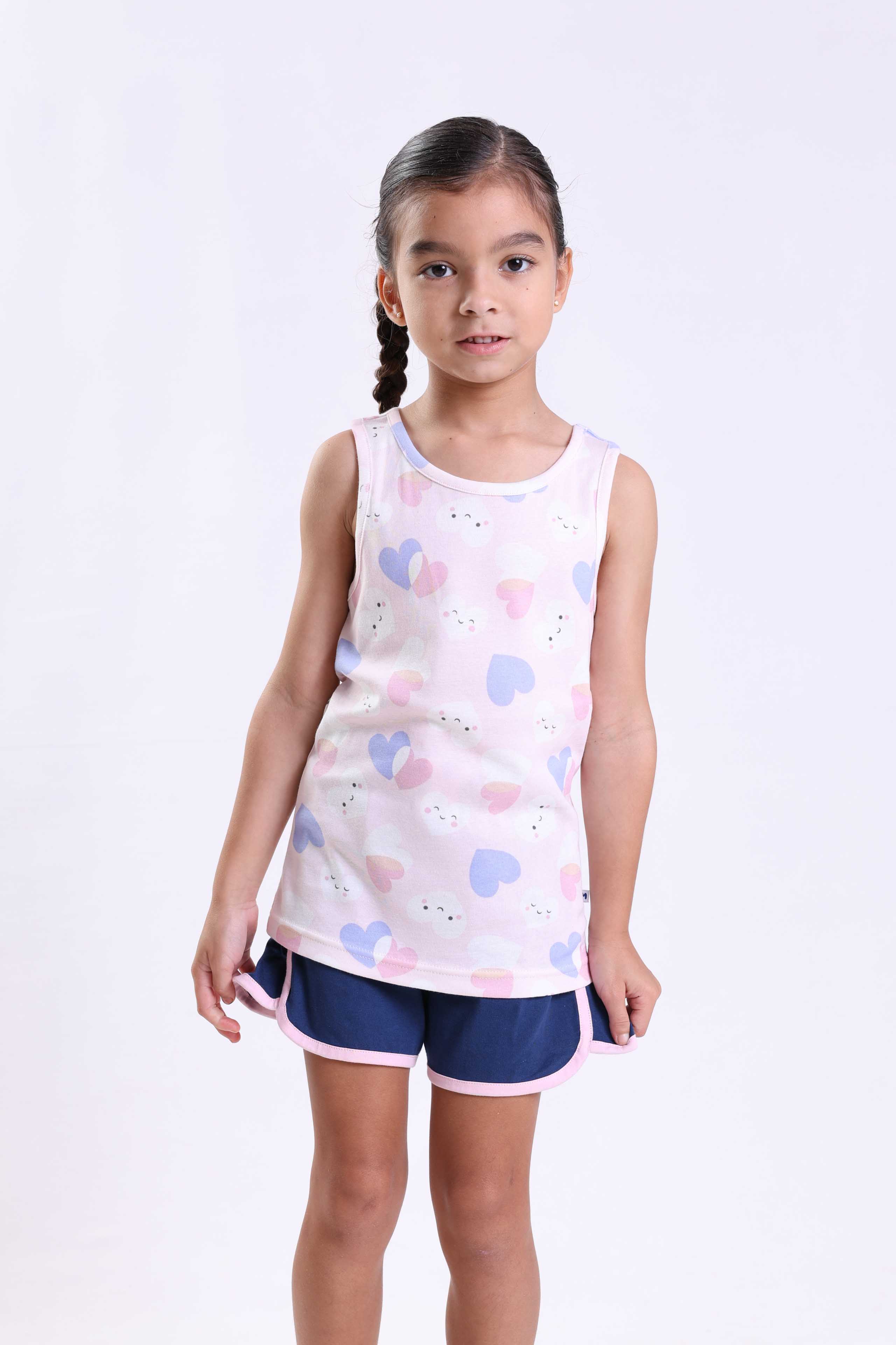 HEARTS - GIRLS SLEEVELESS SHORT SET