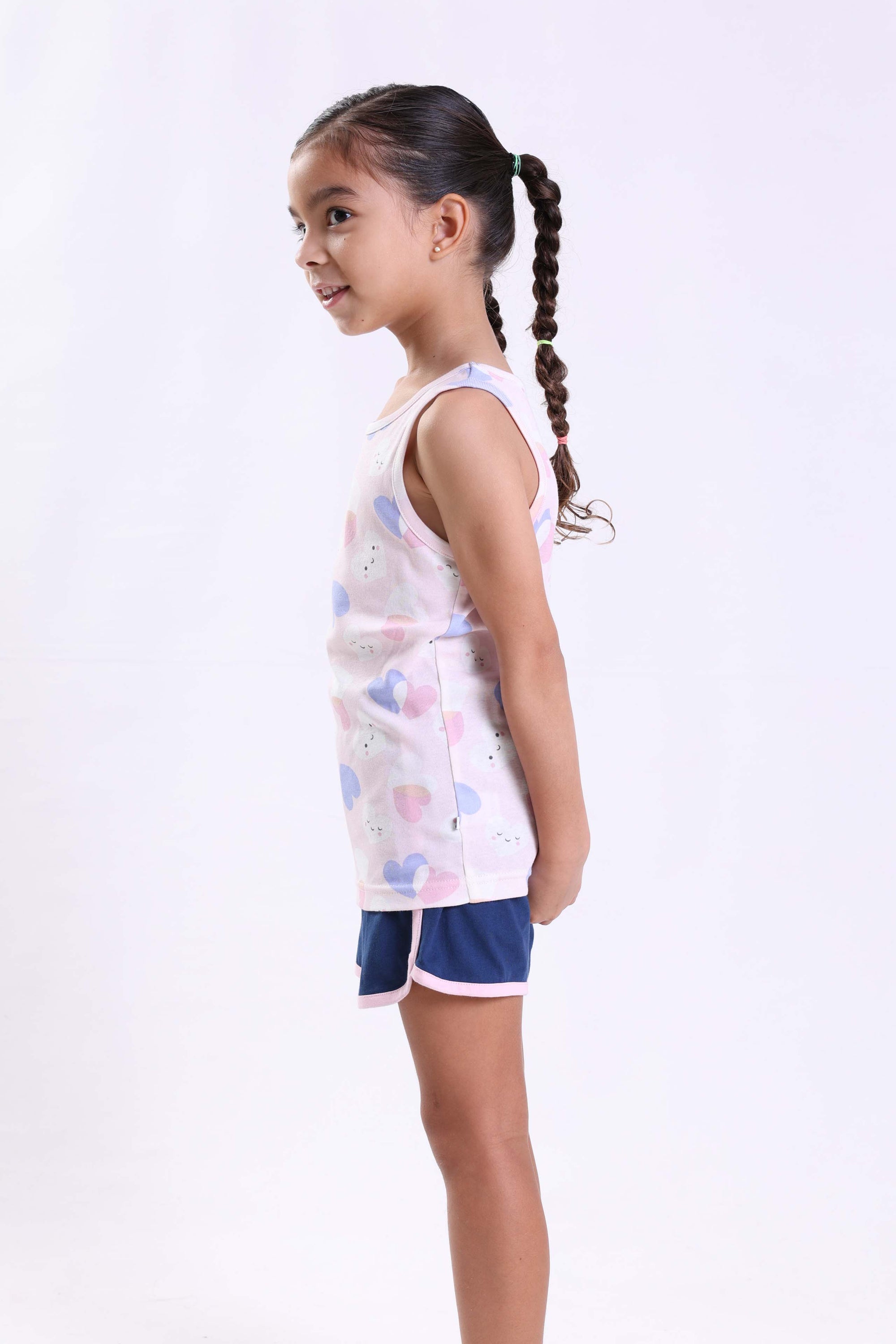 HEARTS - GIRLS SLEEVELESS SHORT SET