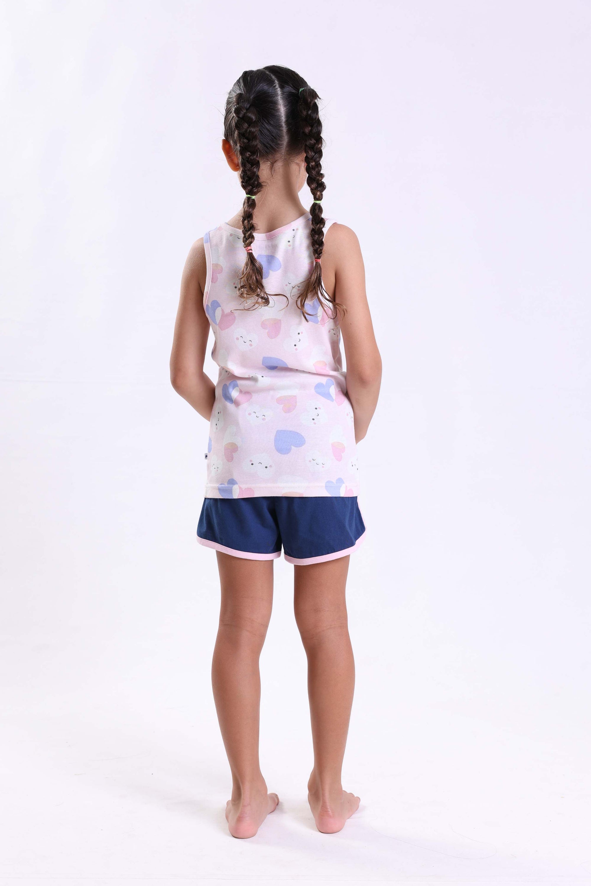 HEARTS - GIRLS SLEEVELESS SHORT SET