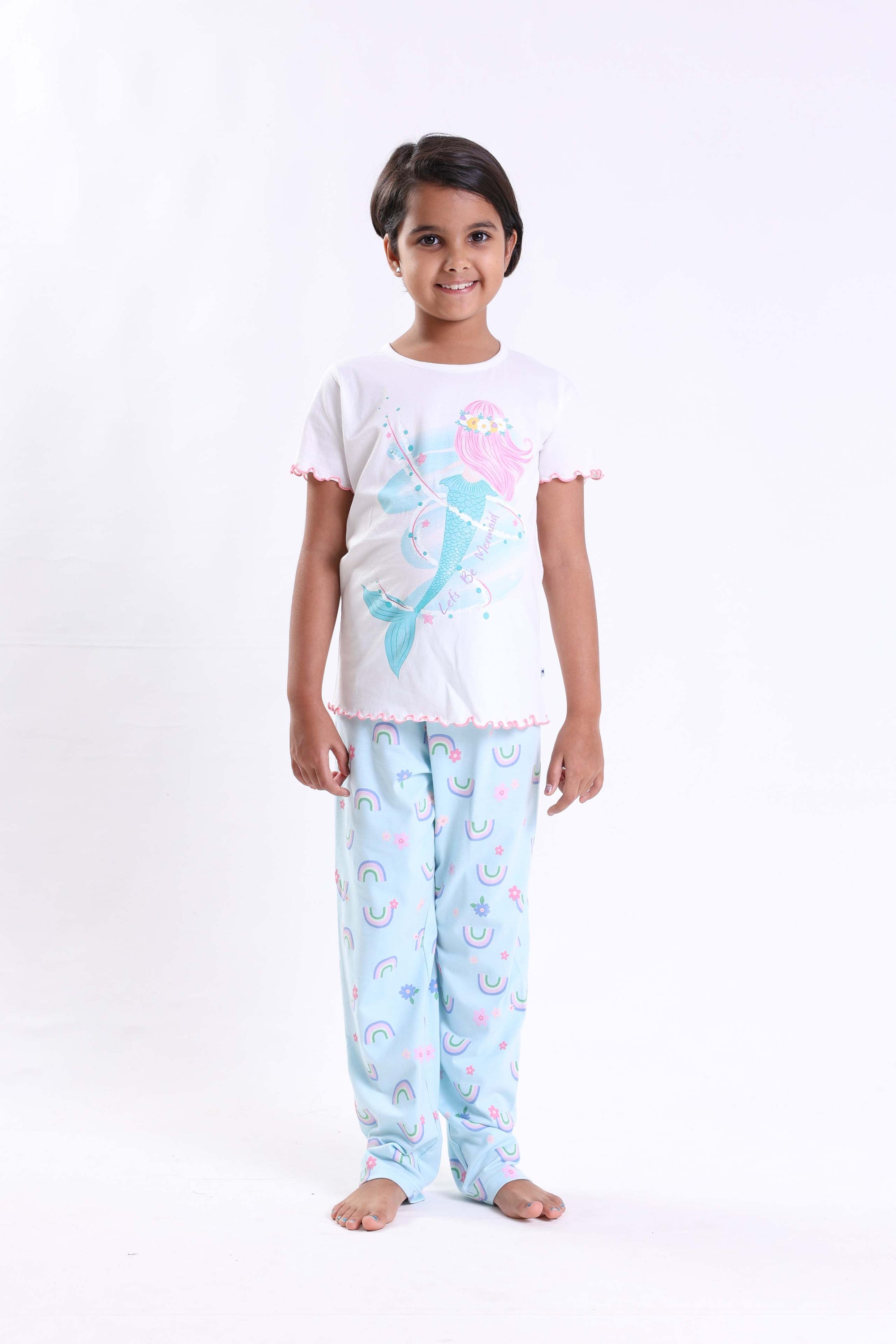 MERMAID - GIRLS SHORT SLEEVE PANT SET
