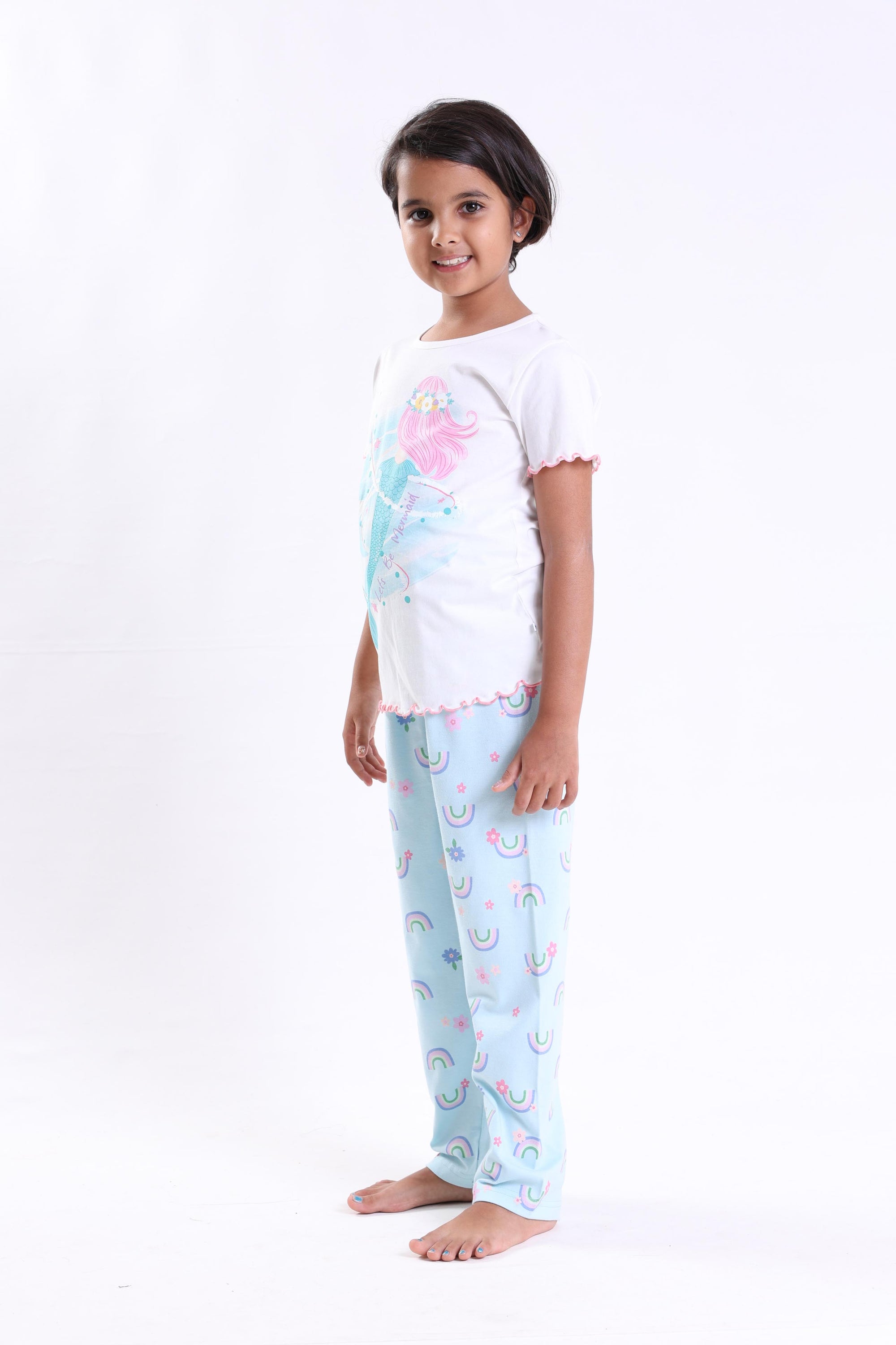 MERMAID - GIRLS SHORT SLEEVE PANT SET