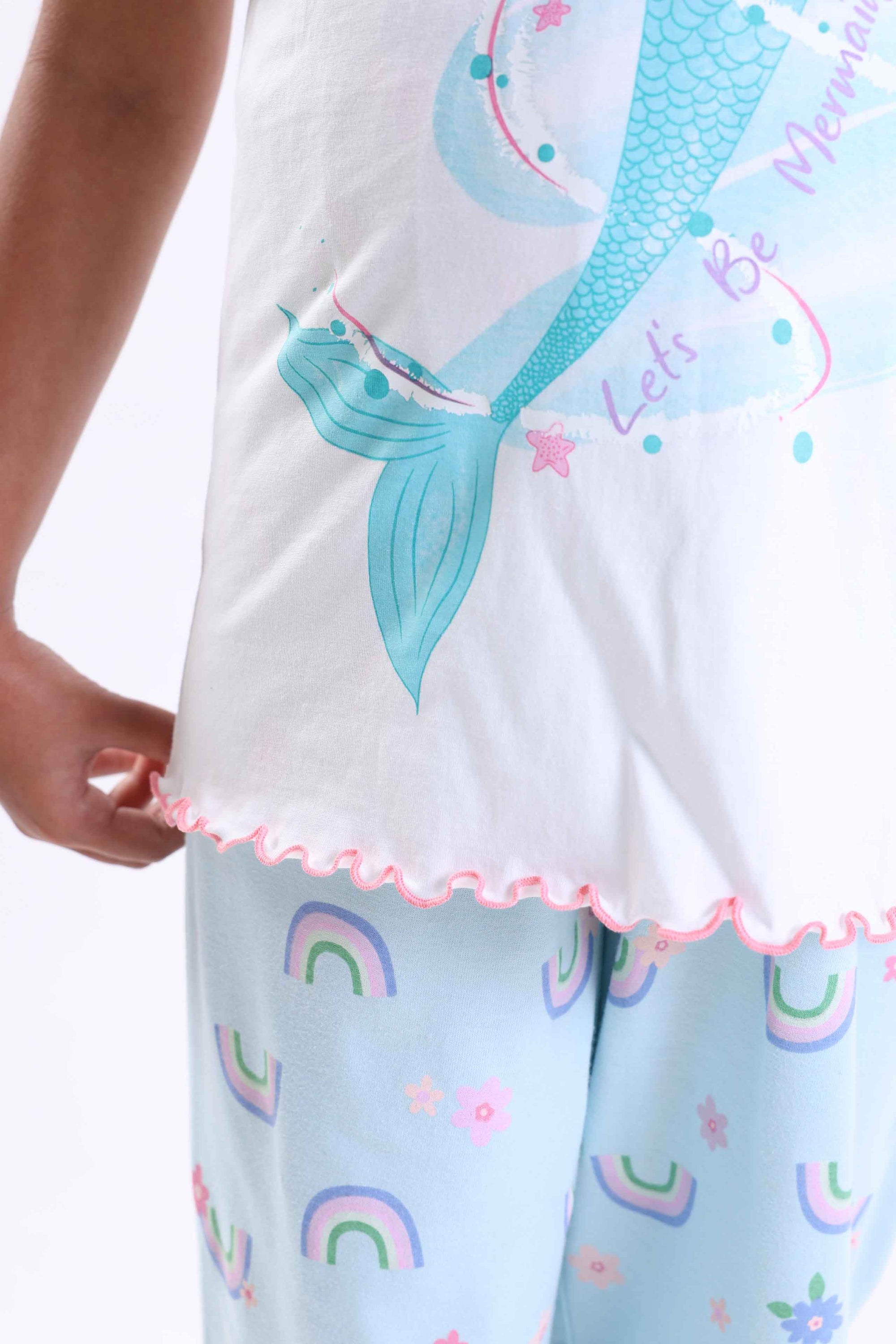 MERMAID - GIRLS SHORT SLEEVE PANT SET