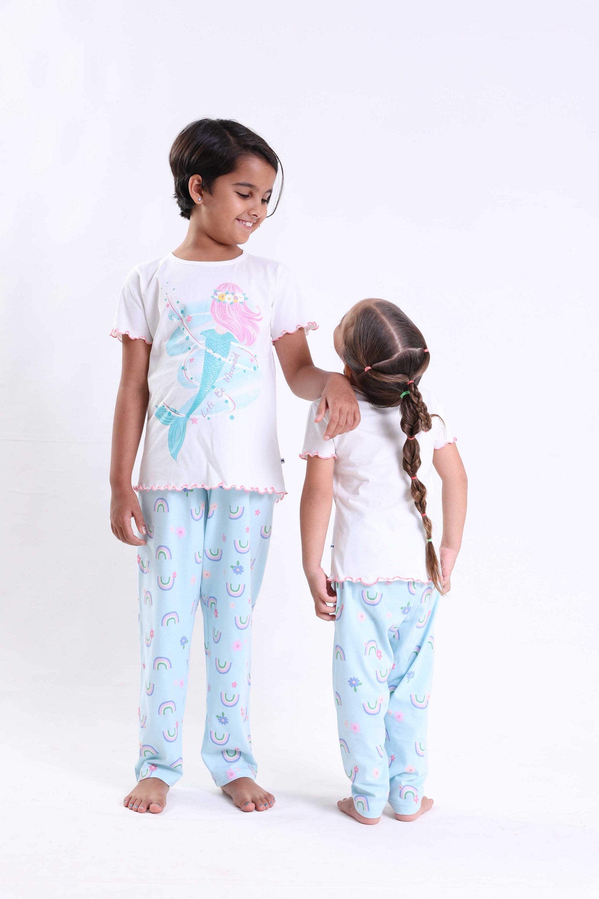 MERMAID - GIRLS SHORT SLEEVE PANT SET