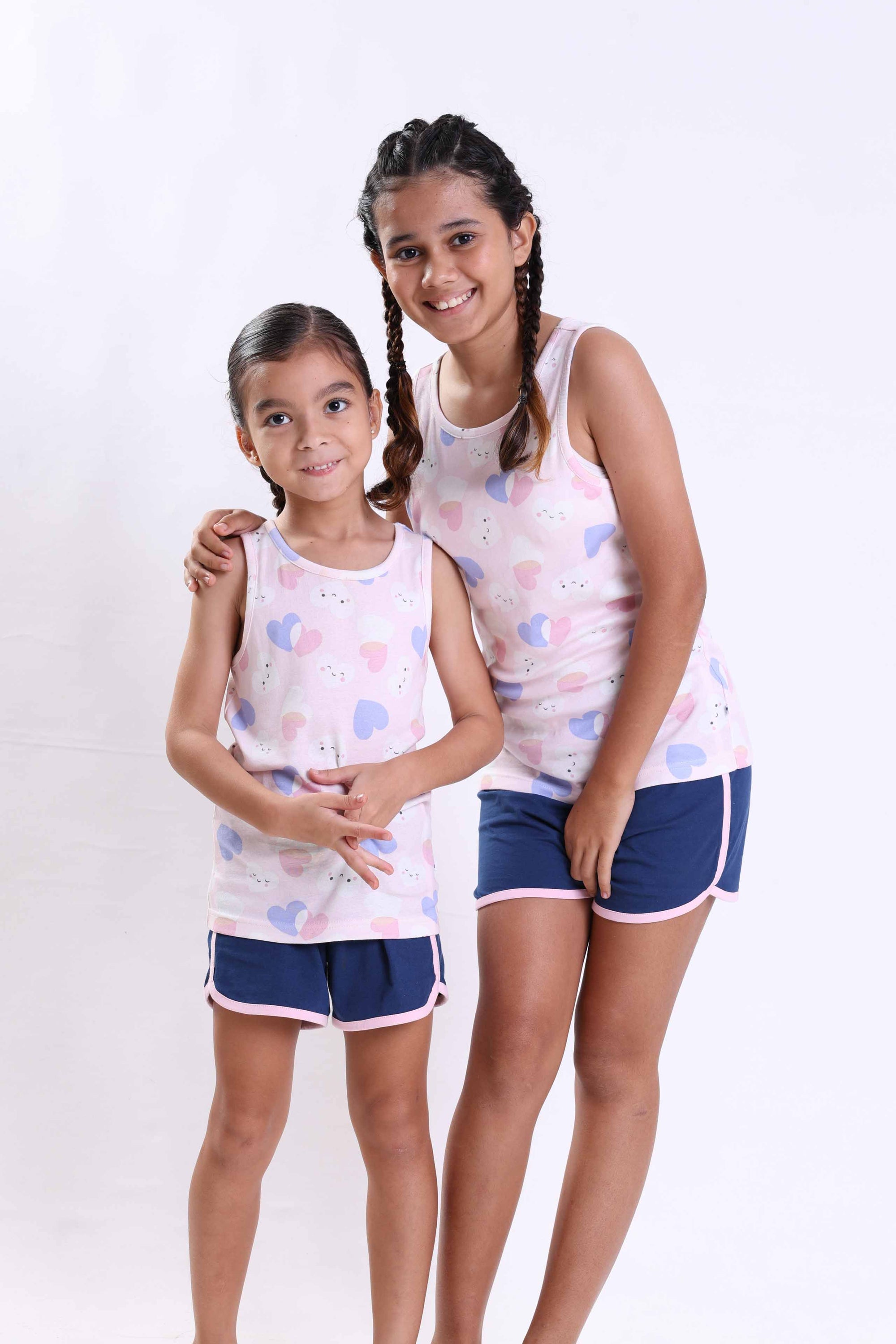 HEARTS - GIRLS SLEEVELESS SHORT SET