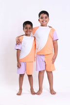 COLOR BLOCKED BOYS SHORT SET