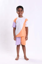 COLOR BLOCKED BOYS SHORT SET