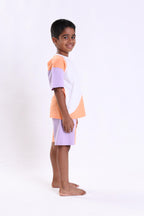 COLOR BLOCKED BOYS SHORT SET