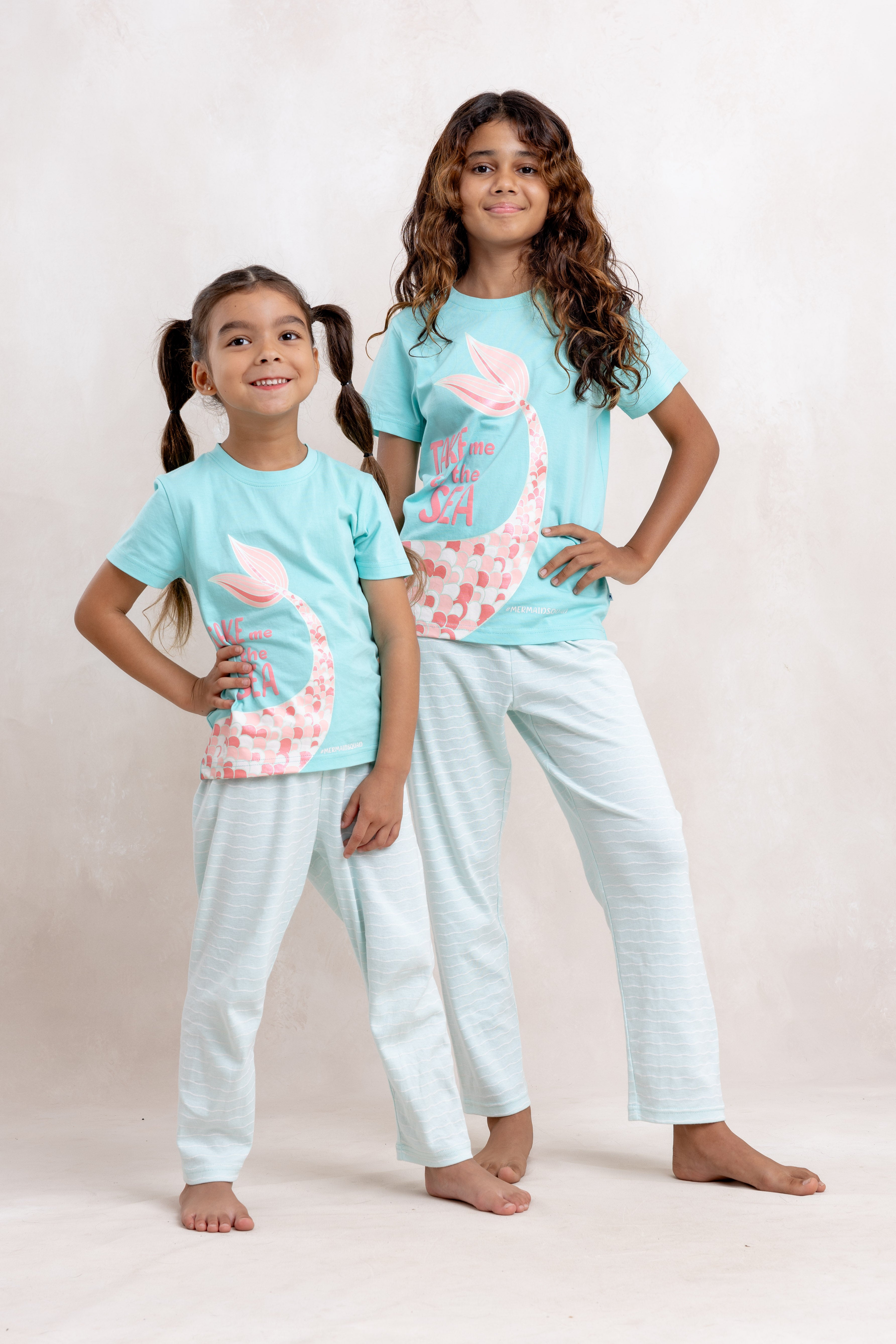 TAKE ME TO THE SEA - GIRLS SHORT SLEEVE PANTSET