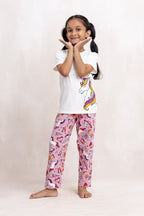 SHINING UNICORN- GIRLS SHORT SLEEVE PANT SET