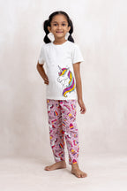 SHINING UNICORN- GIRLS SHORT SLEEVE PANT SET